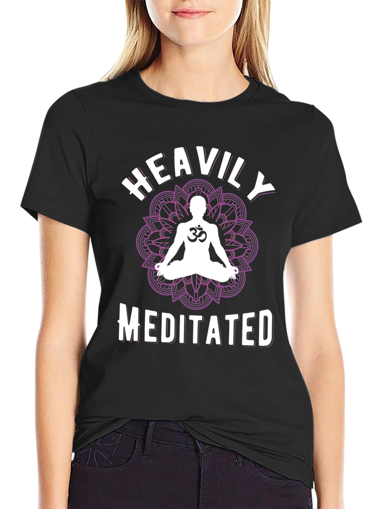 Heavily Meditated Black Graphic T-Shirt