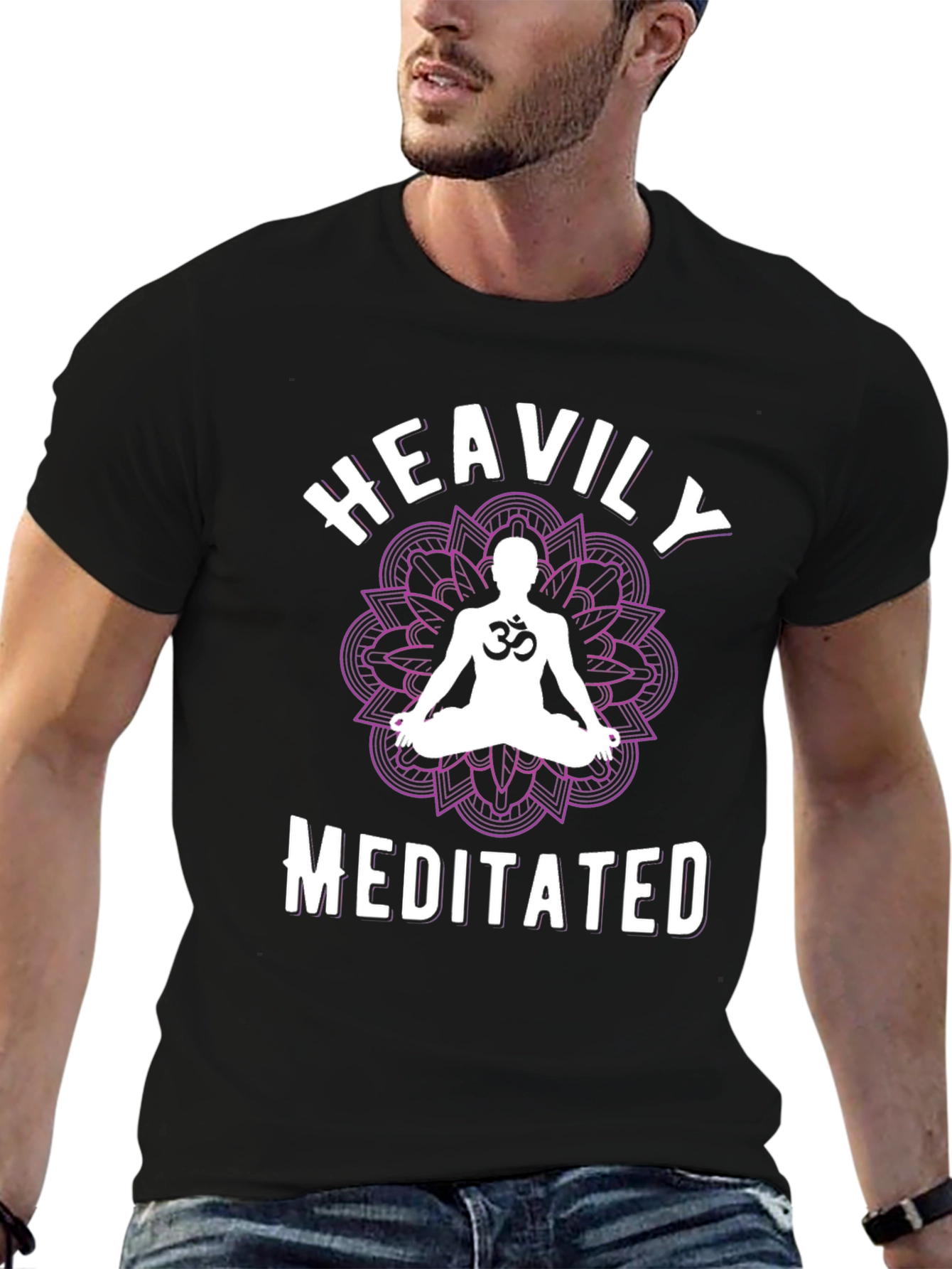 Heavily Meditated Black Graphic T-Shirt