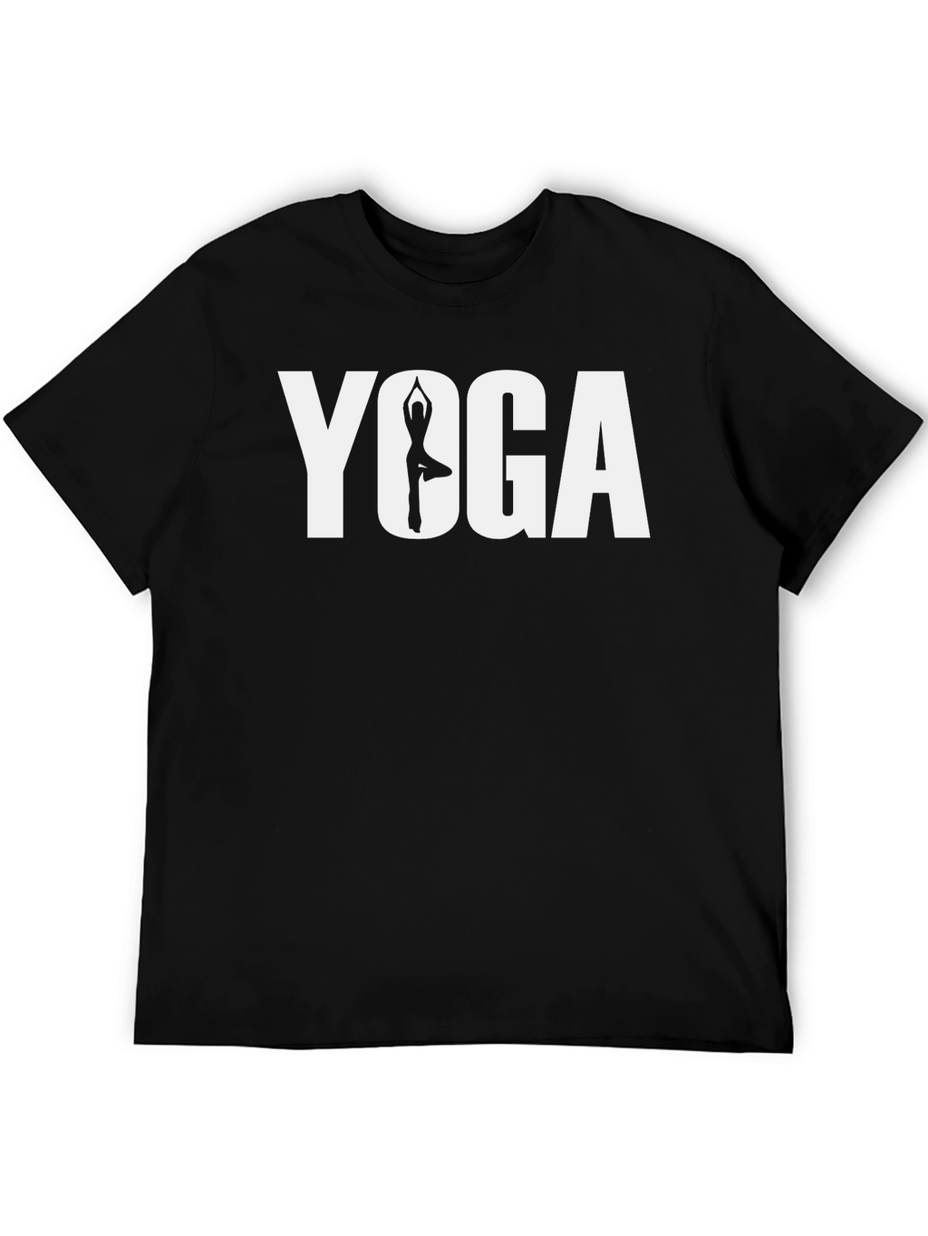 Yoga Pose Graphic Tee - Black Cotton T-Shirt