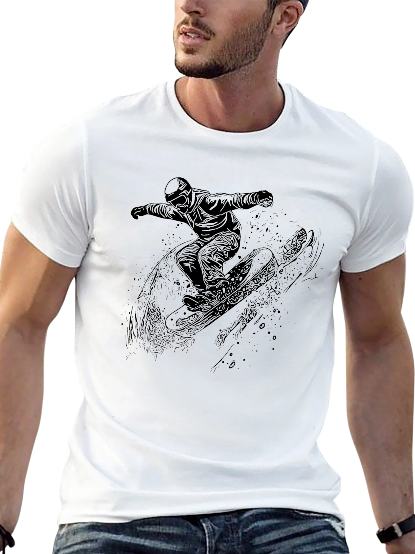 Black Snowboarder Graphic Tee - Ride in Style