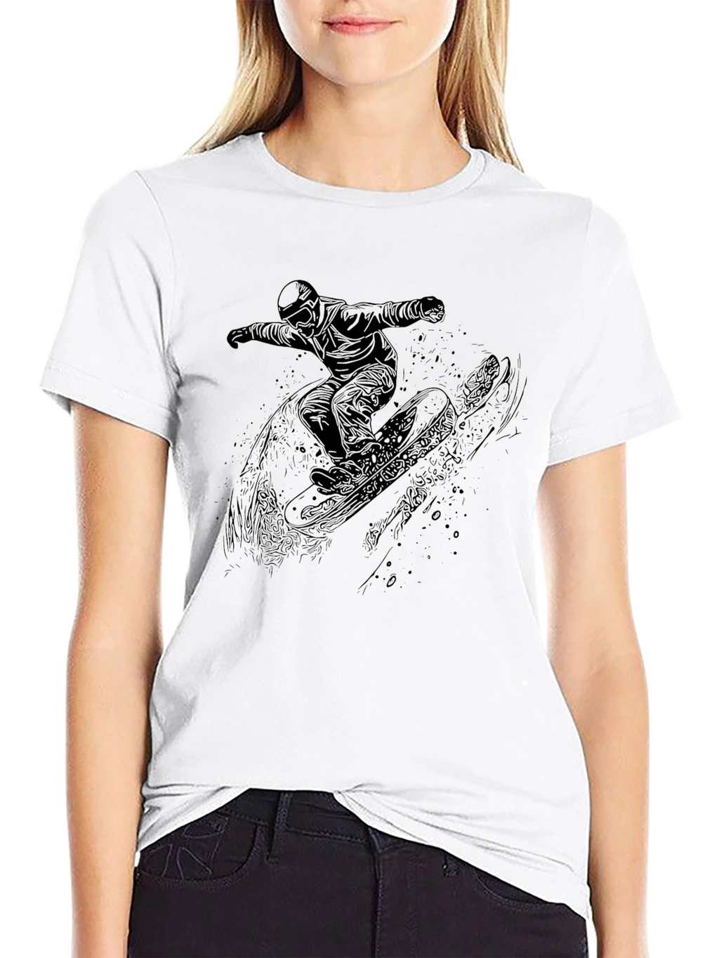 Black Snowboarder Graphic Tee - Ride in Style