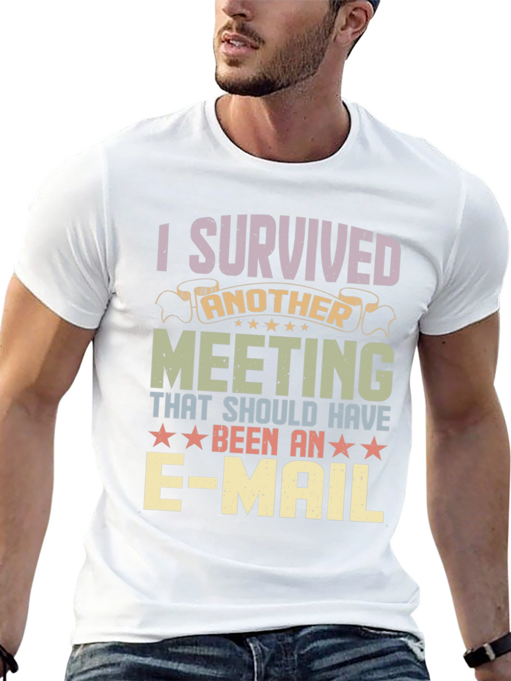 I Survived Another Meeting T-Shirt Funny Work Tee