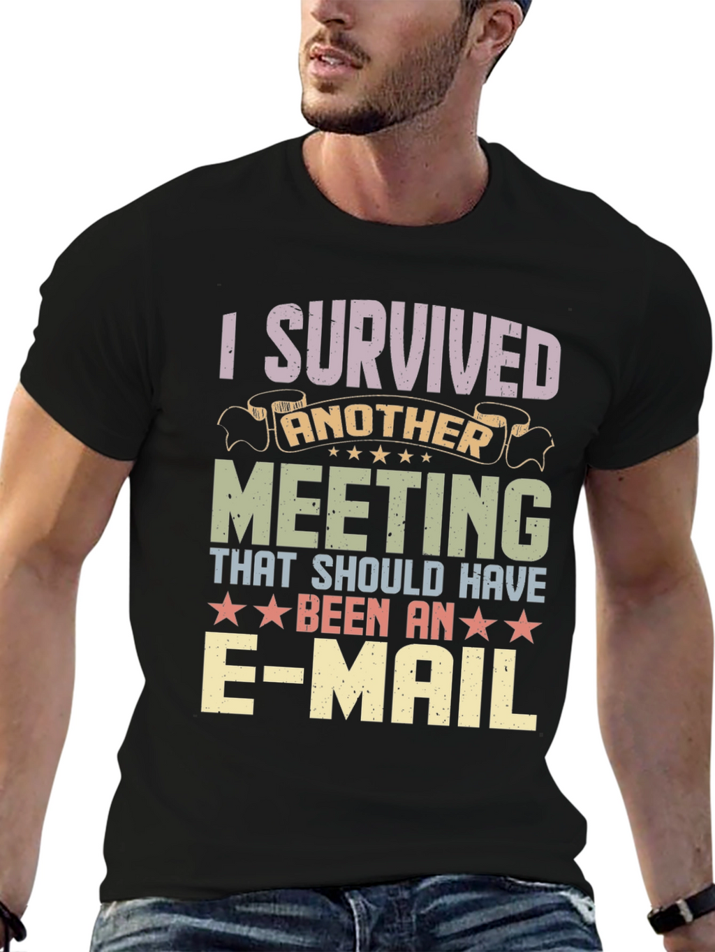 I Survived Another Meeting T-Shirt Funny Work Tee