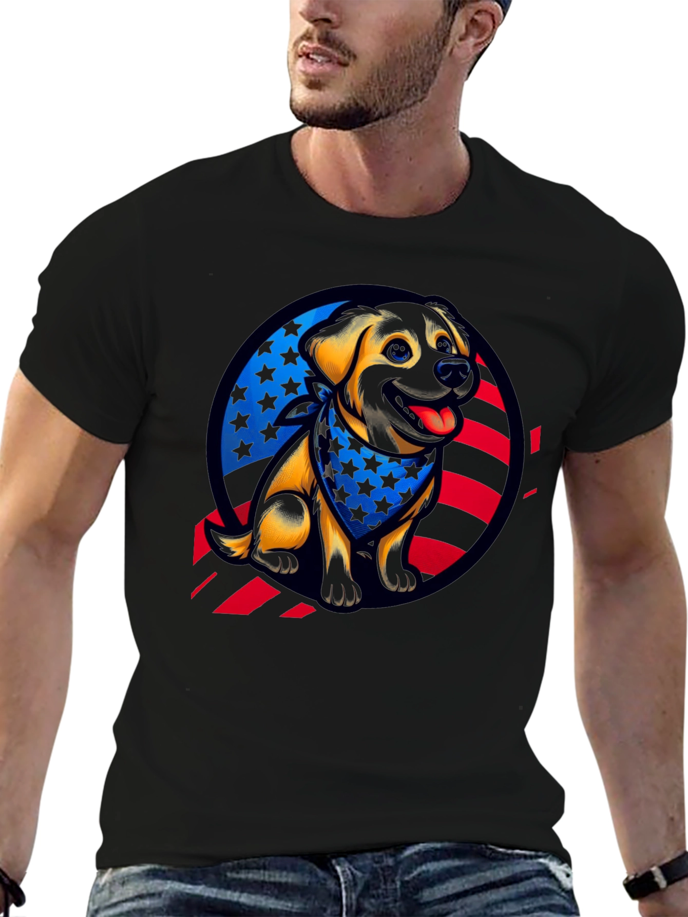 Patriotic Dog Graphic Tee