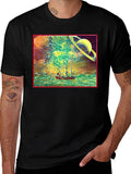 Surreal Saturn Sailboat Graphic Tee - Unique Design