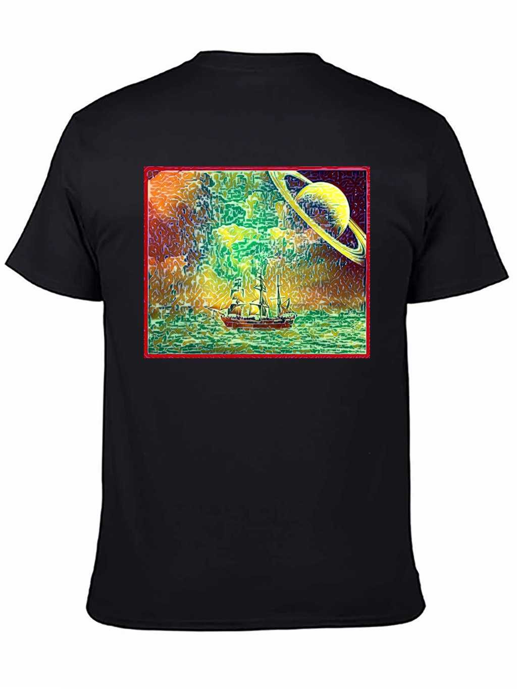 Surreal Saturn Sailboat Graphic Tee - Unique Design