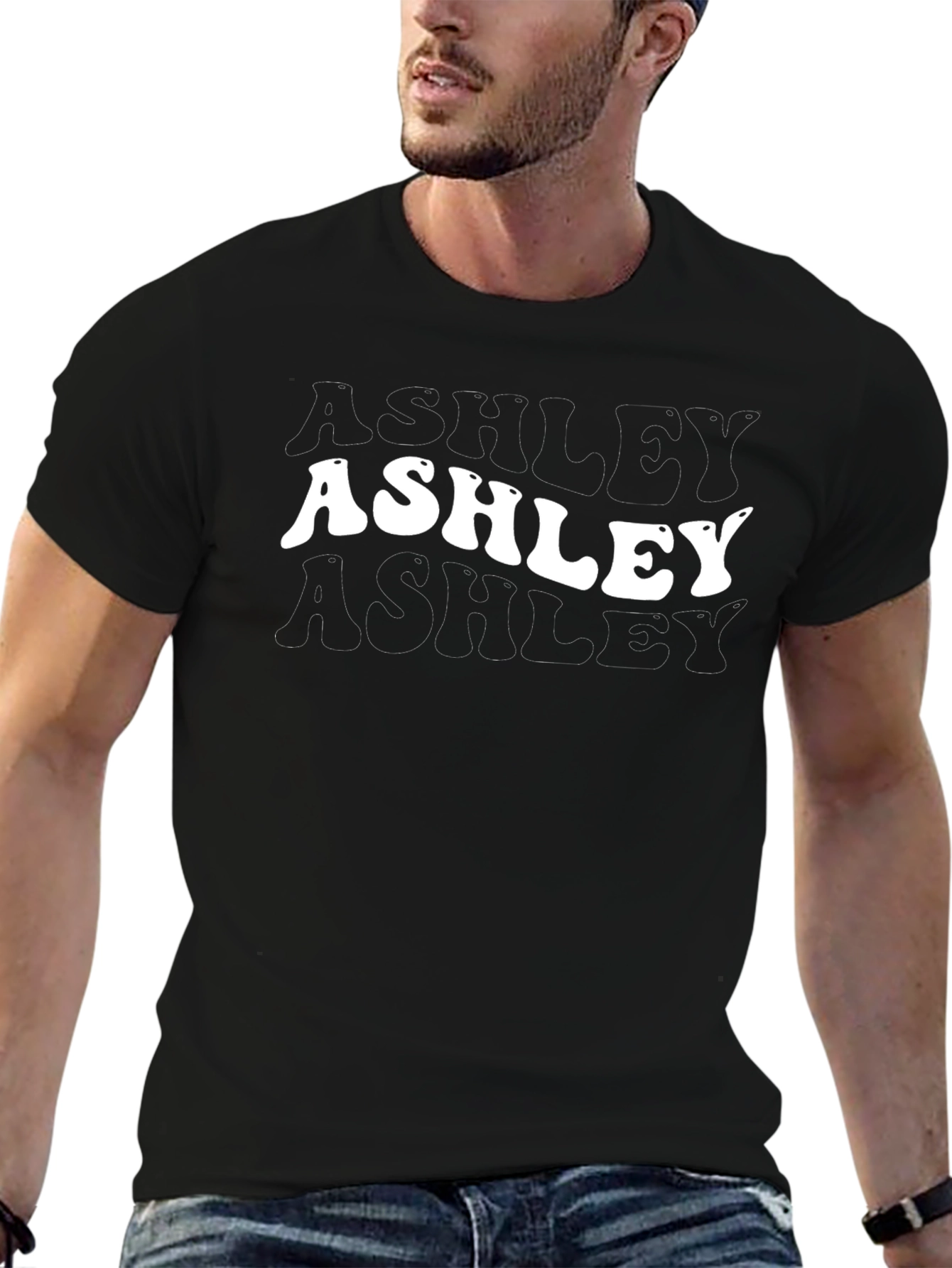Ashley Graphic Tee - Retro Wave Name T-Shirt