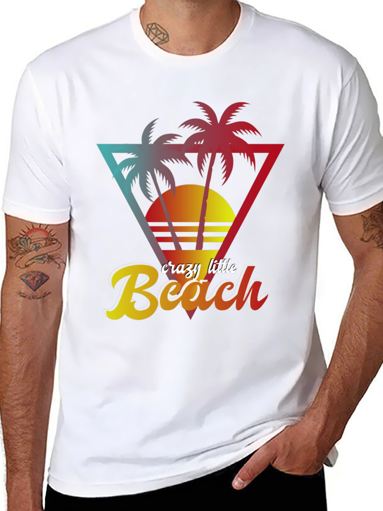 Crazy Little Beach T-Shirt - Tropical Palm Design