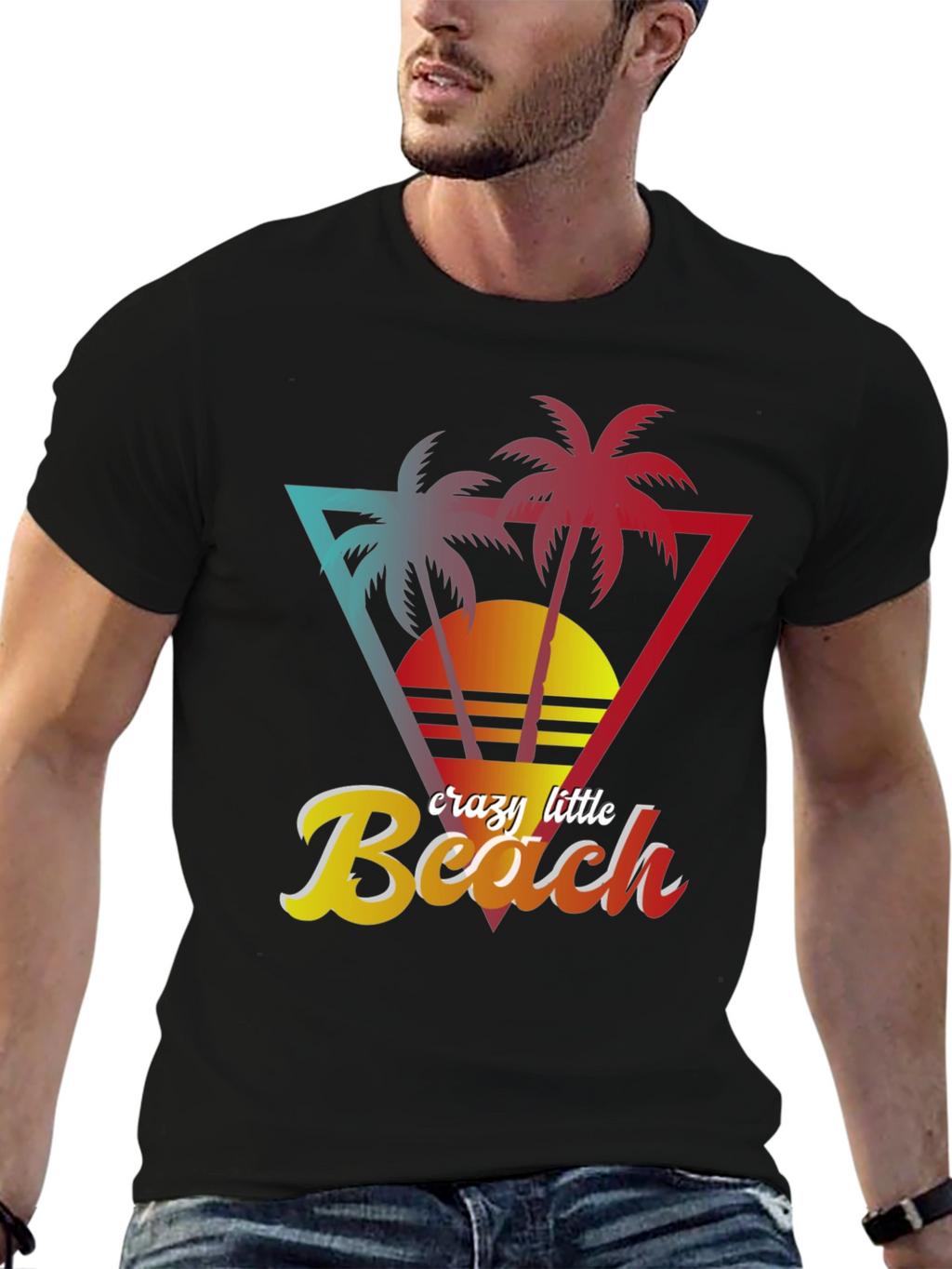 Crazy Little Beach T-Shirt - Tropical Palm Design