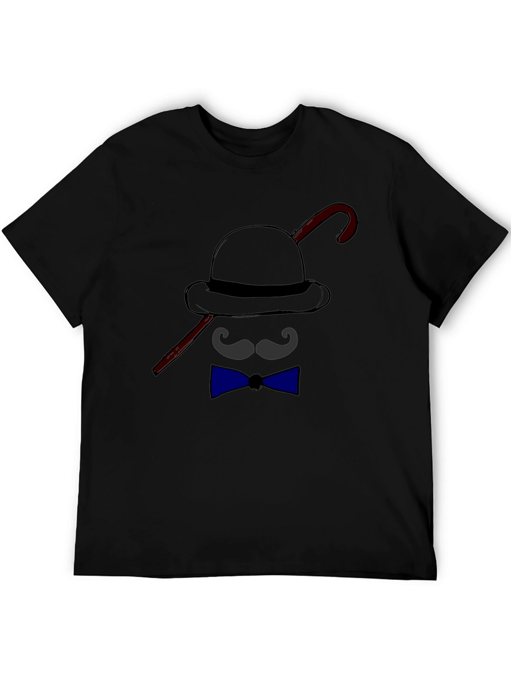 Mens Funny Bowler Hat & Bow Tie Graphic T-Shirt