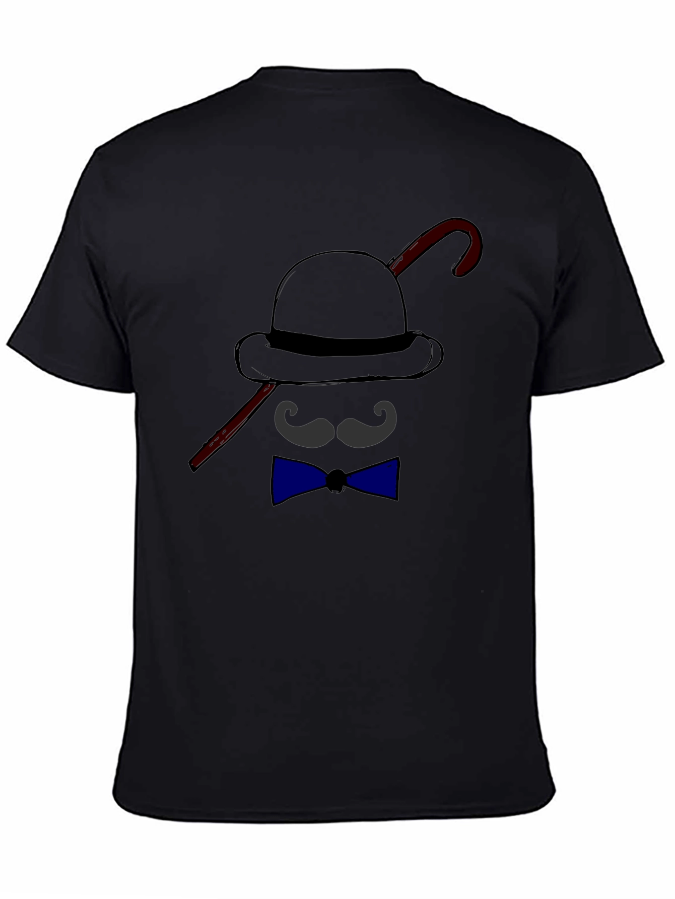 Mens Funny Bowler Hat & Bow Tie Graphic T-Shirt