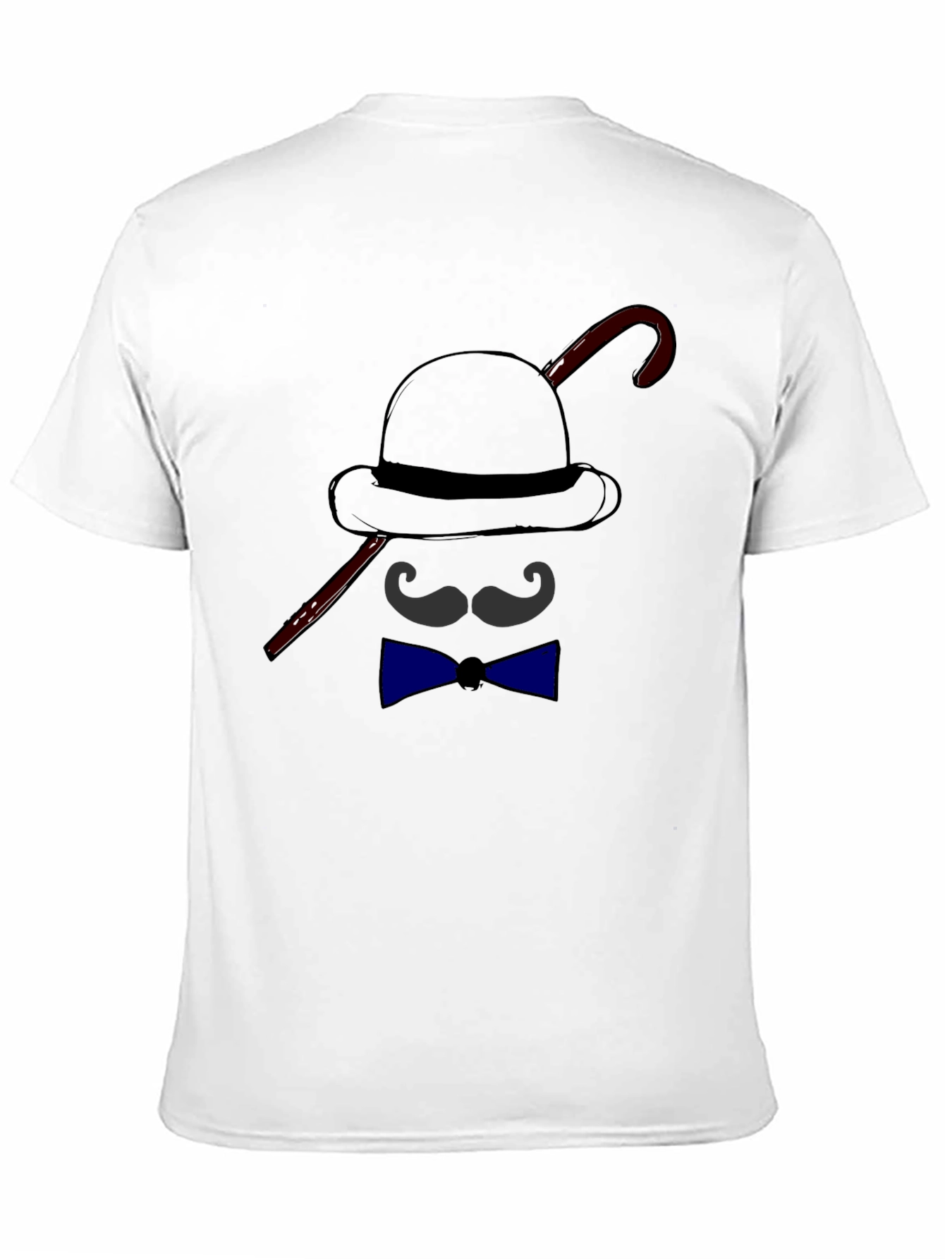 Mens Funny Bowler Hat & Bow Tie Graphic T-Shirt