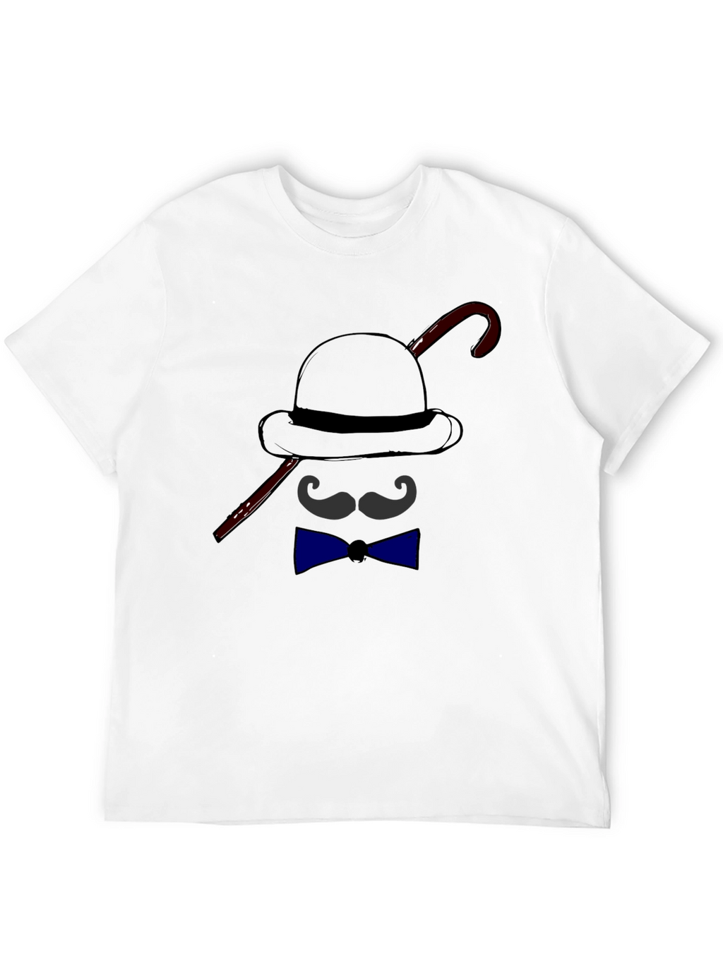 Mens Funny Bowler Hat & Bow Tie Graphic T-Shirt