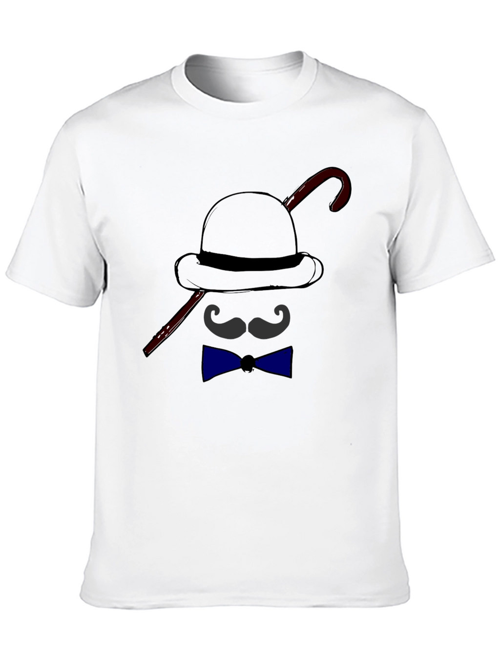 Mens Funny Bowler Hat & Bow Tie Graphic T-Shirt