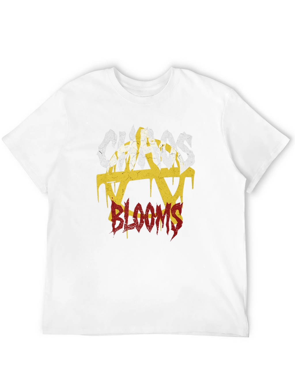 Chaos Blooms Graphic Print Black T-Shirt