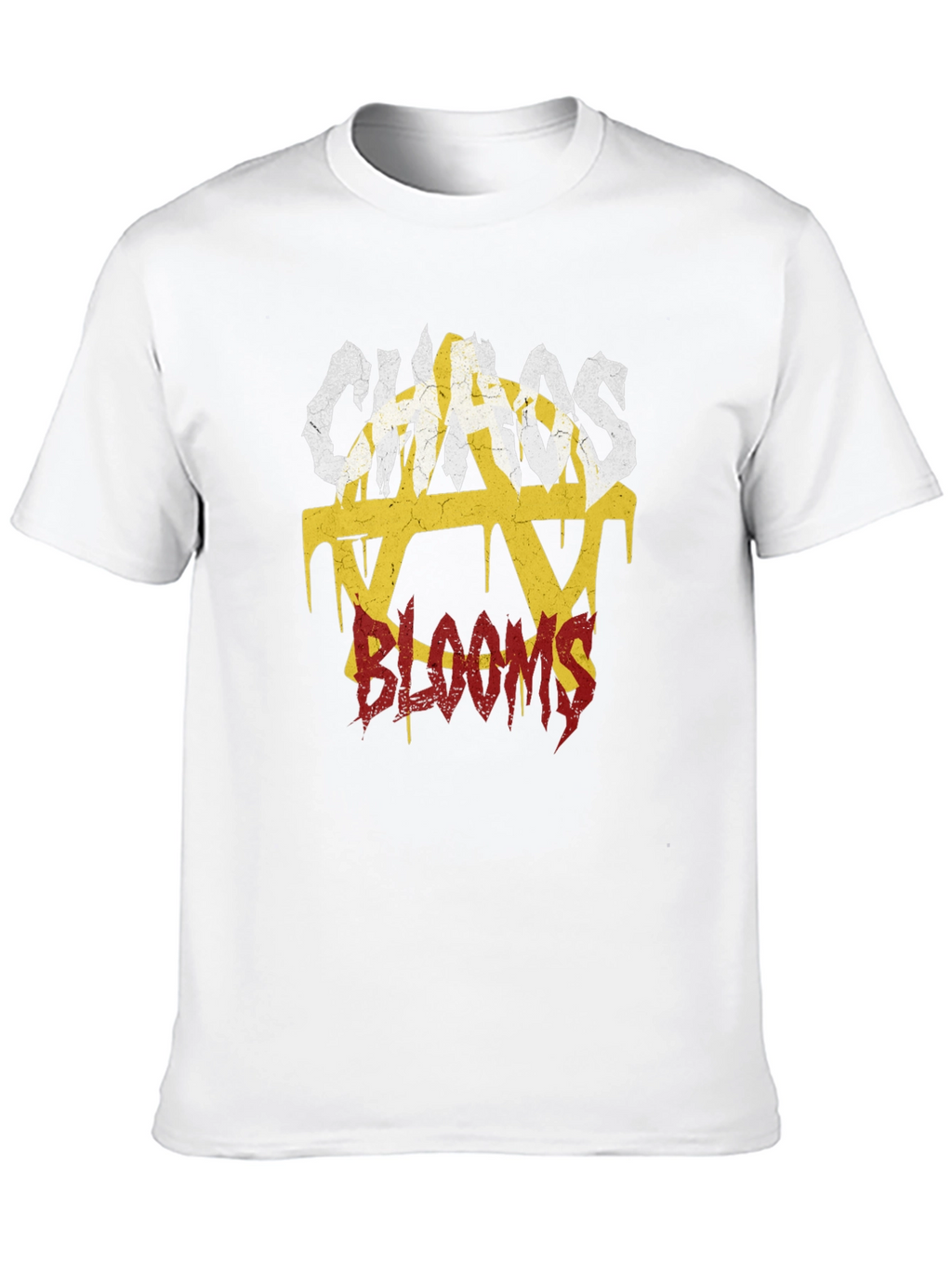 Chaos Blooms Graphic Print Black T-Shirt