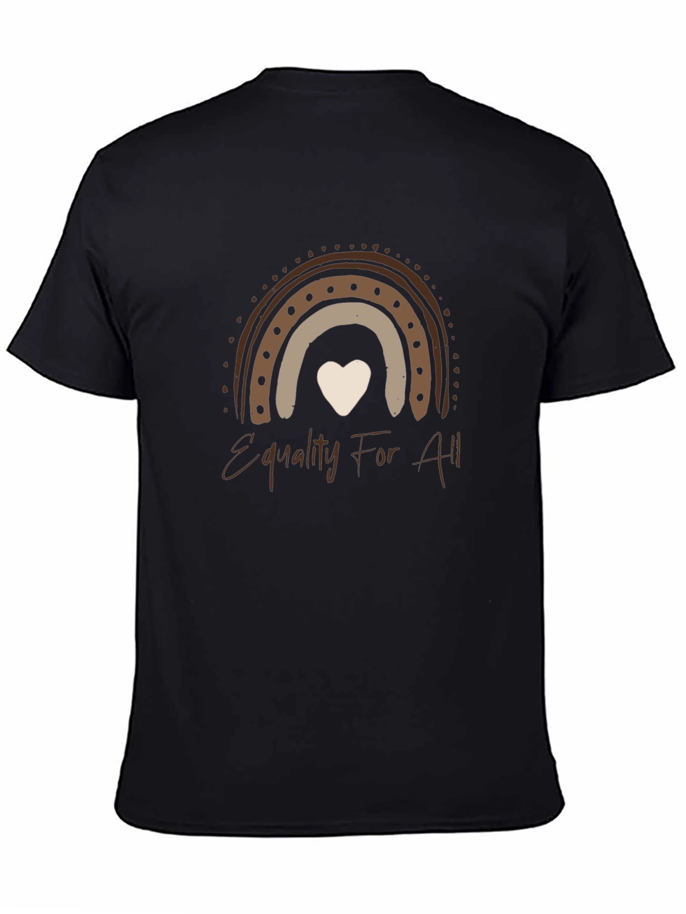 Equality For All Graphic Tee - Brown Rainbow Heart