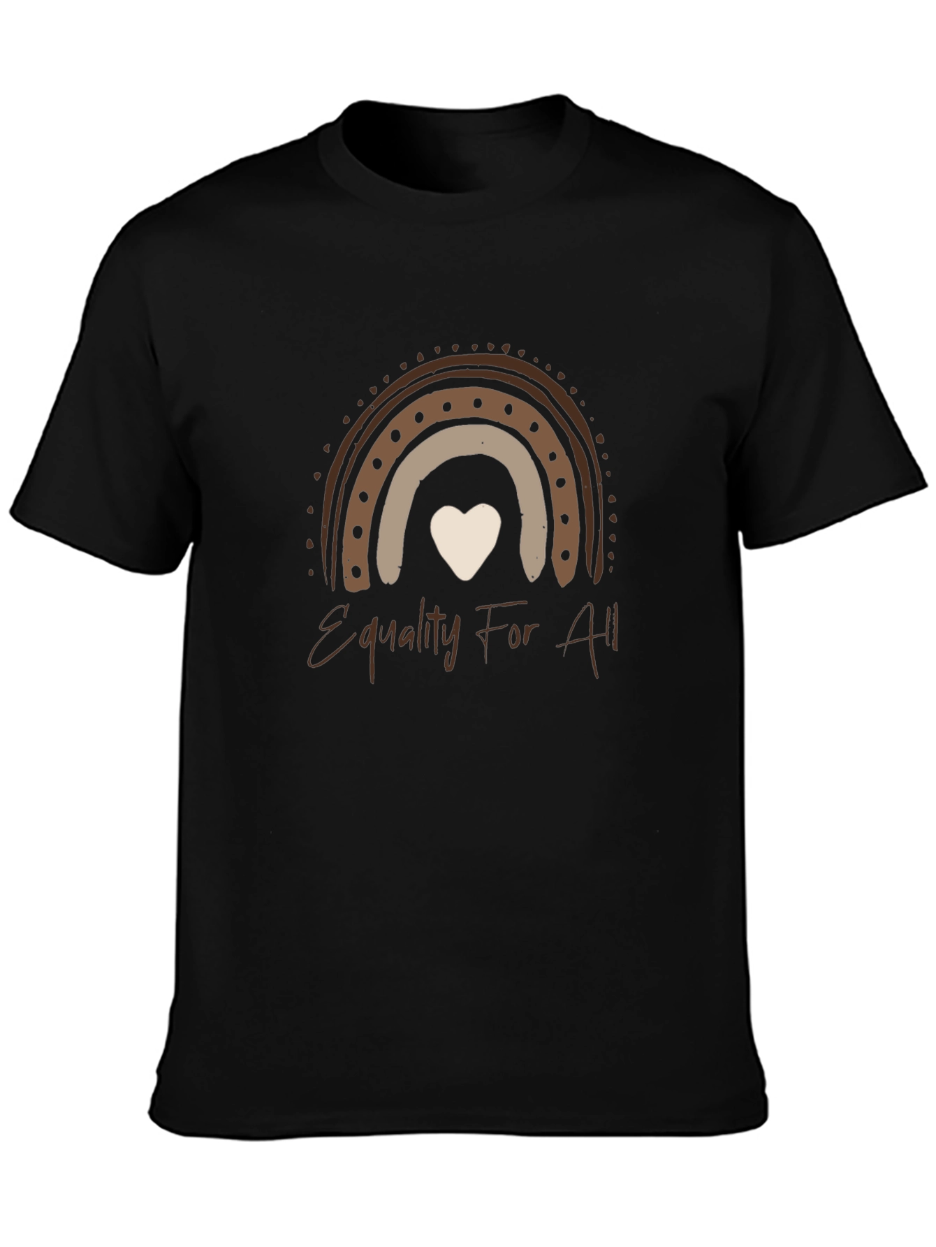 Equality For All Graphic Tee - Brown Rainbow Heart