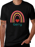 Personalized Gerry Rainbow Heart T-Shirt