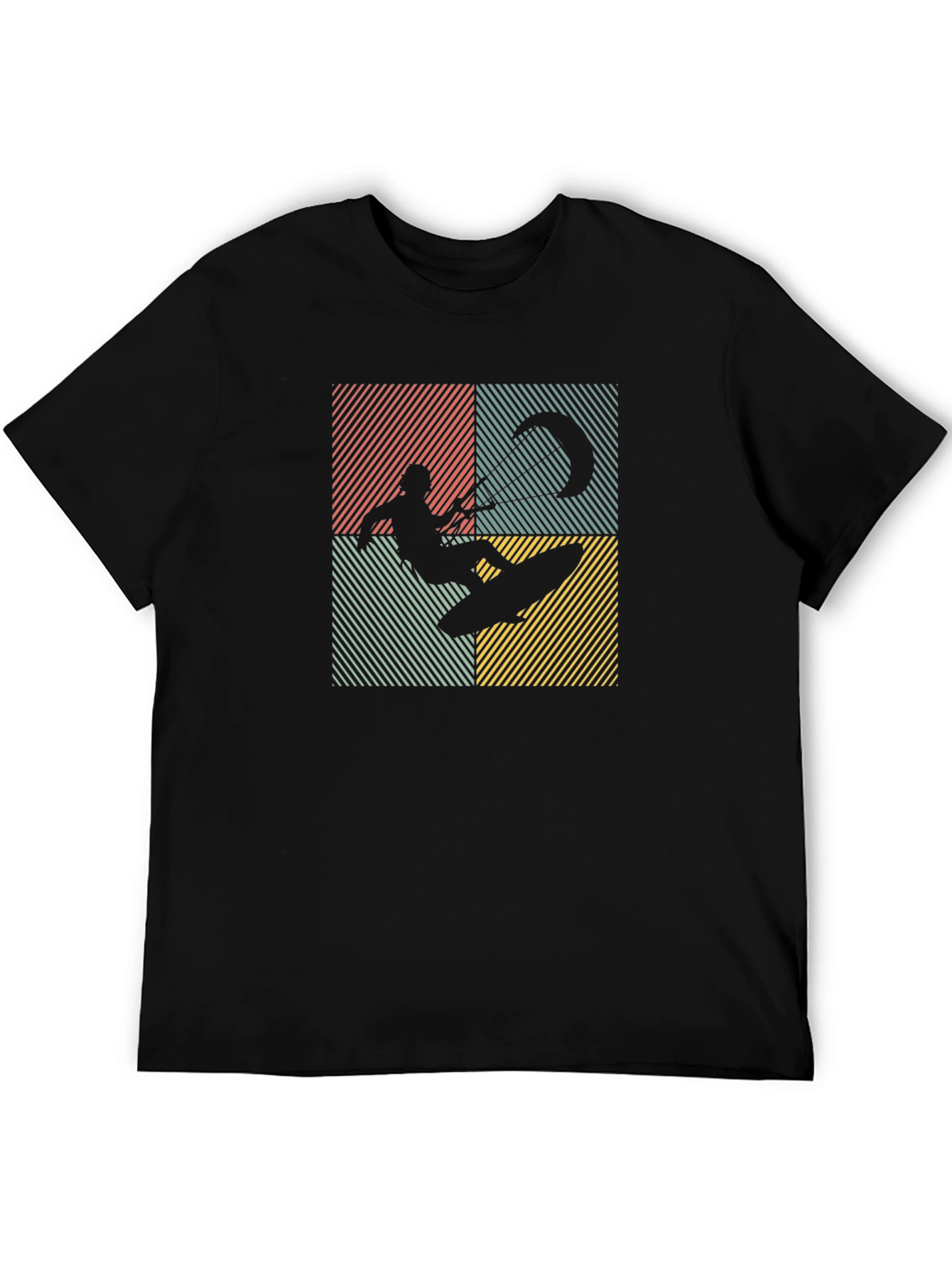 Retro Kite Surfer T-Shirt - Black