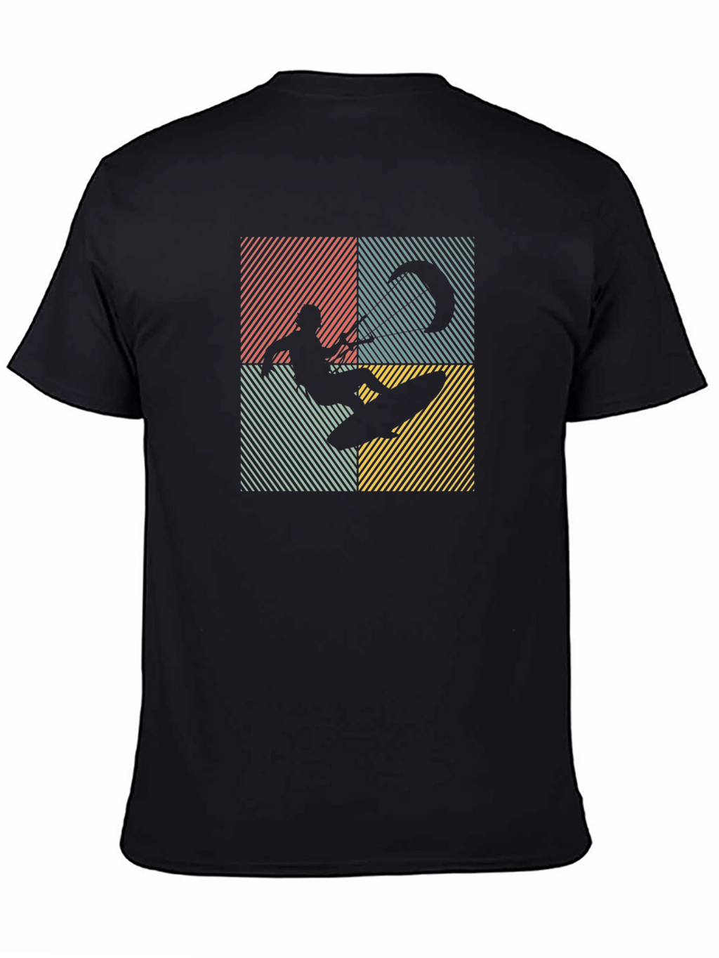 Retro Kite Surfer T-Shirt - Black