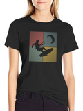 Retro Kite Surfer T-Shirt - Black