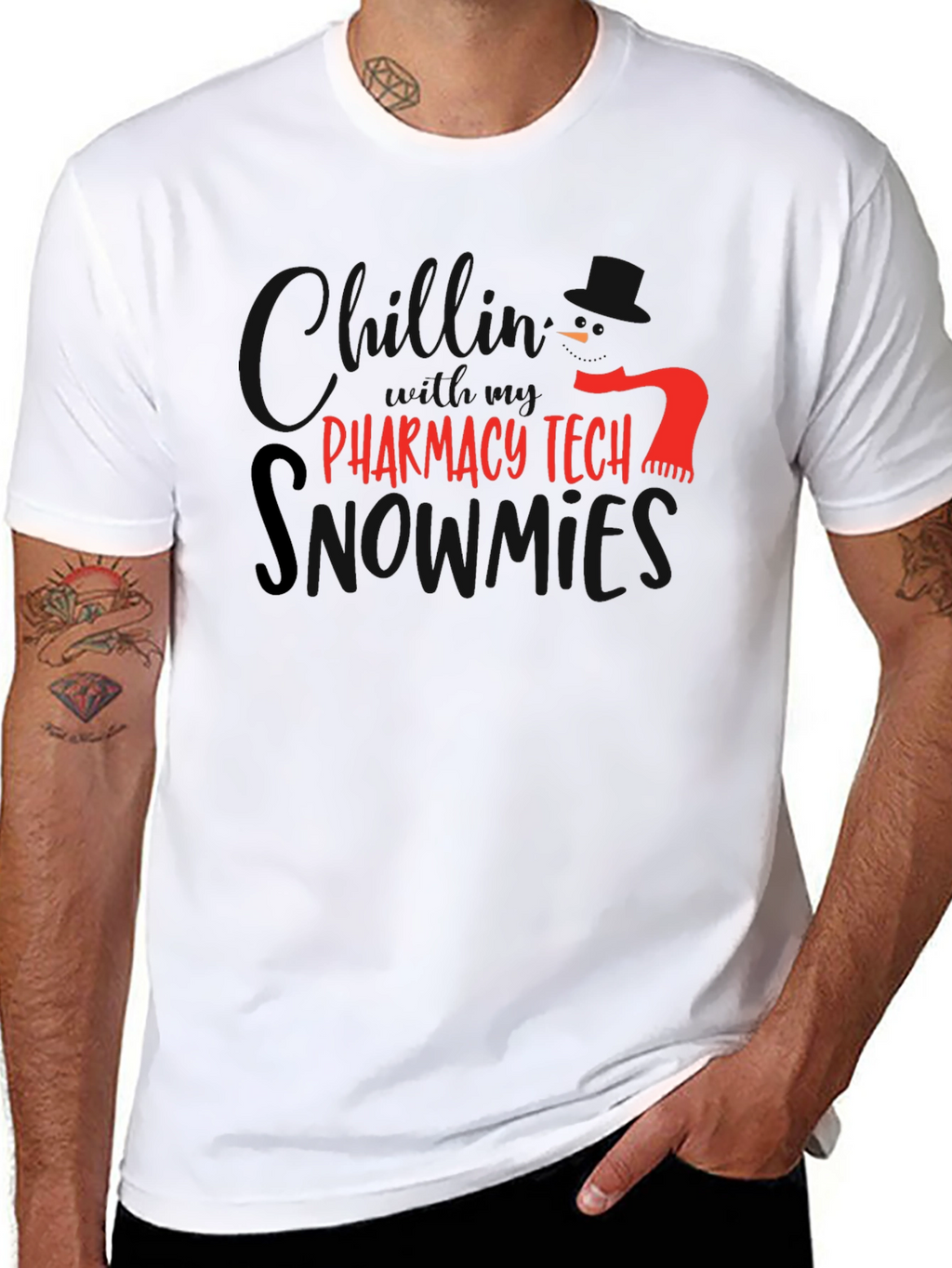 Pharmacy Tech Snowmies T-Shirt - Black