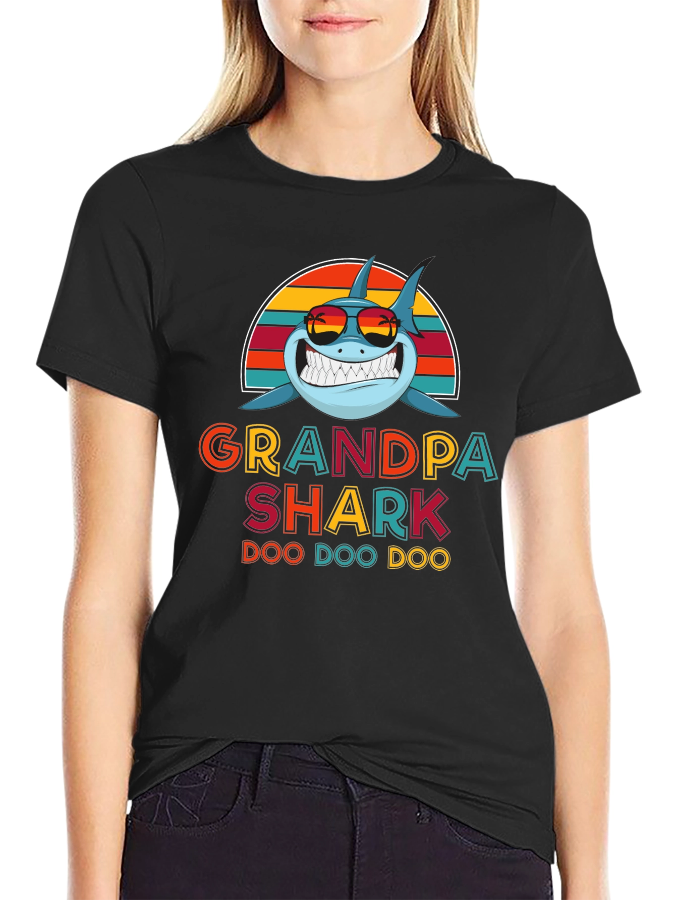 Grandpa Shark T-Shirt - Doo Doo Doo Funny Graphic Tee