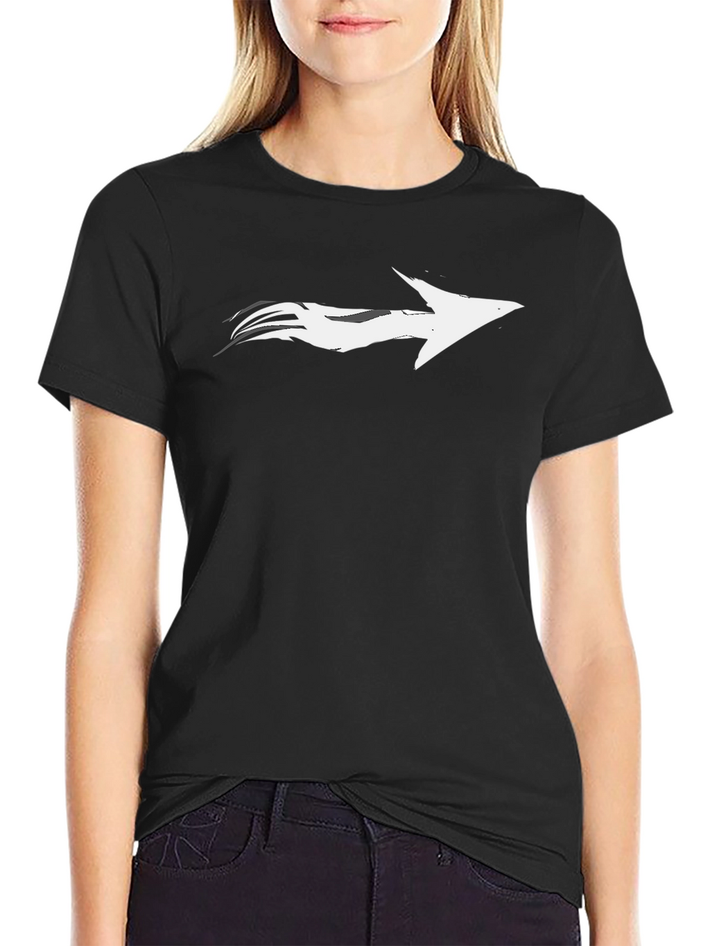 Stylish Black T-Shirt with Arrow Graphic Tee
