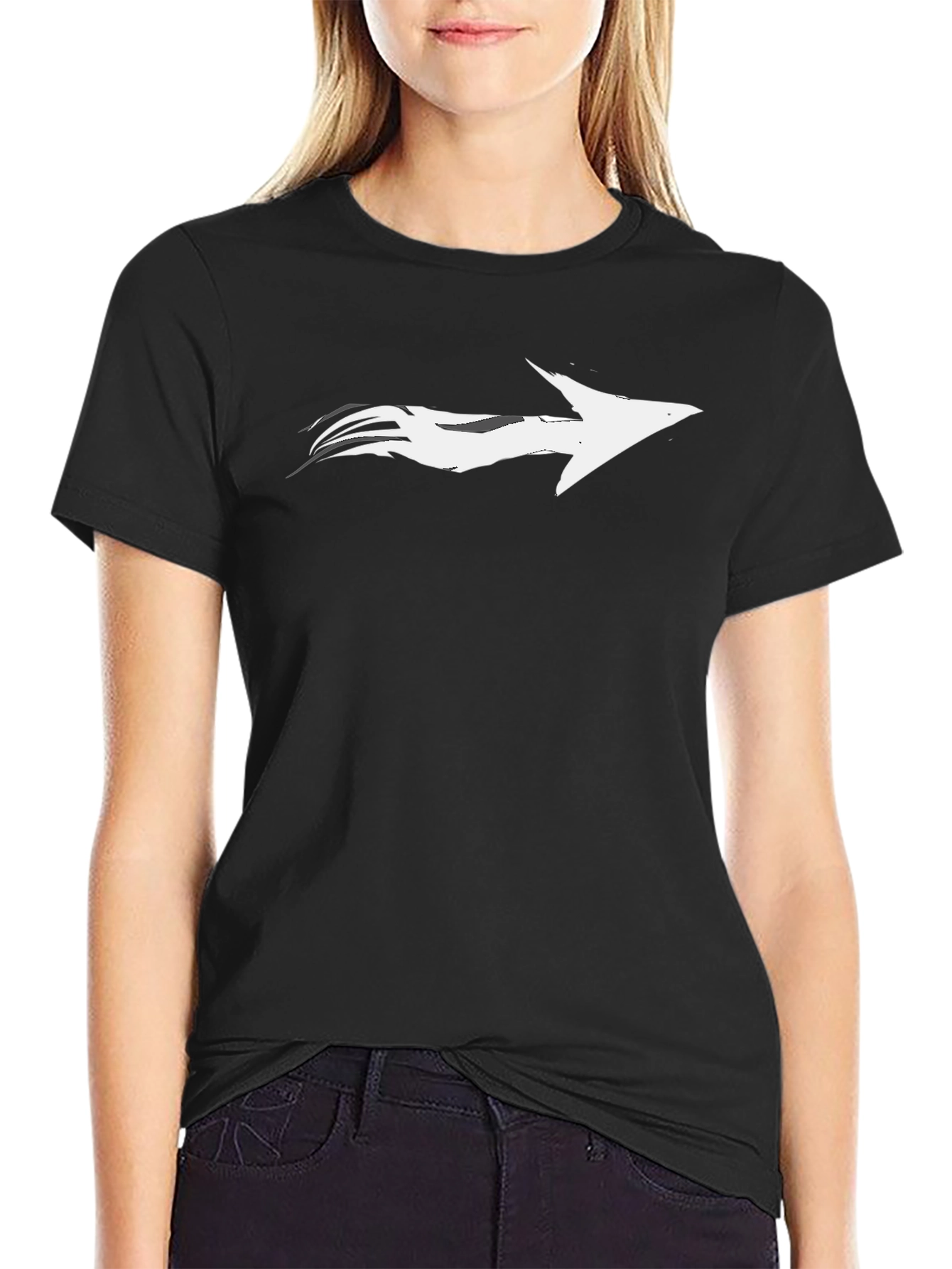 Stylish Black T-Shirt with Arrow Graphic Tee