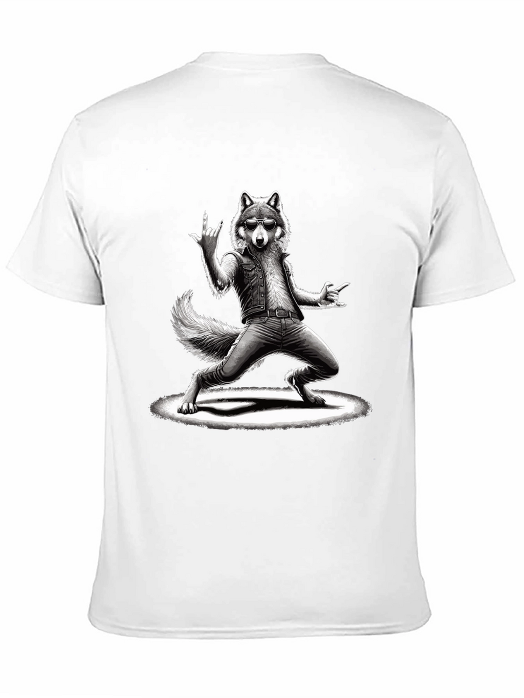 Rockstar Wolf Graphic T-Shirt - Cool Animal Tee