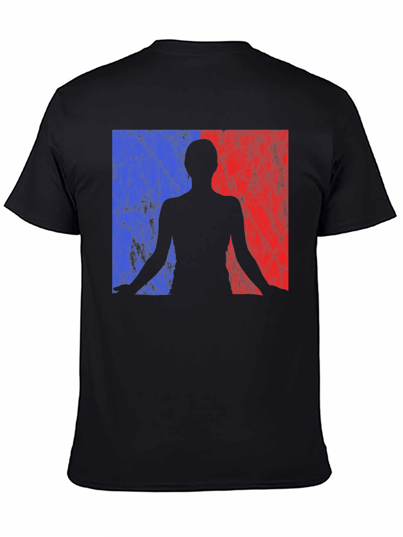 Yoga Silhouette Graphic Tee - Black Cotton Blend Shirt