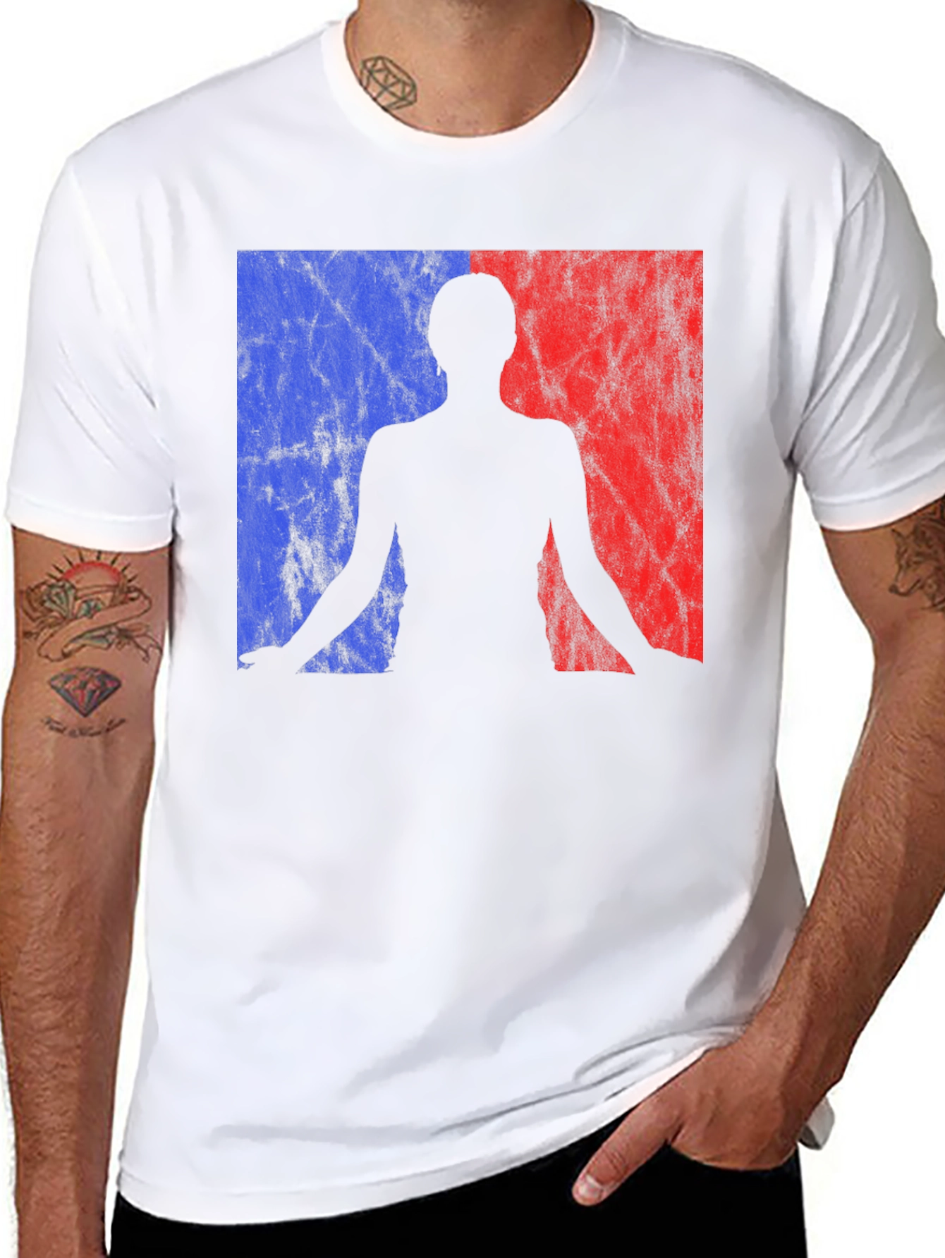 Yoga Silhouette Graphic Tee - Black Cotton Blend Shirt