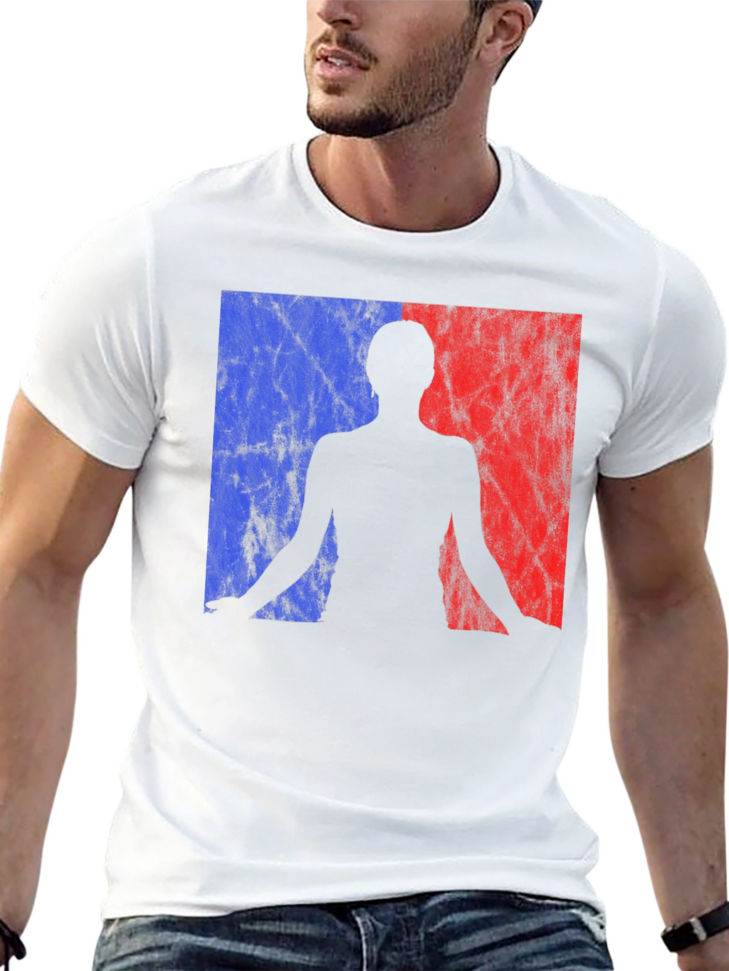 Yoga Silhouette Graphic Tee - Black Cotton Blend Shirt