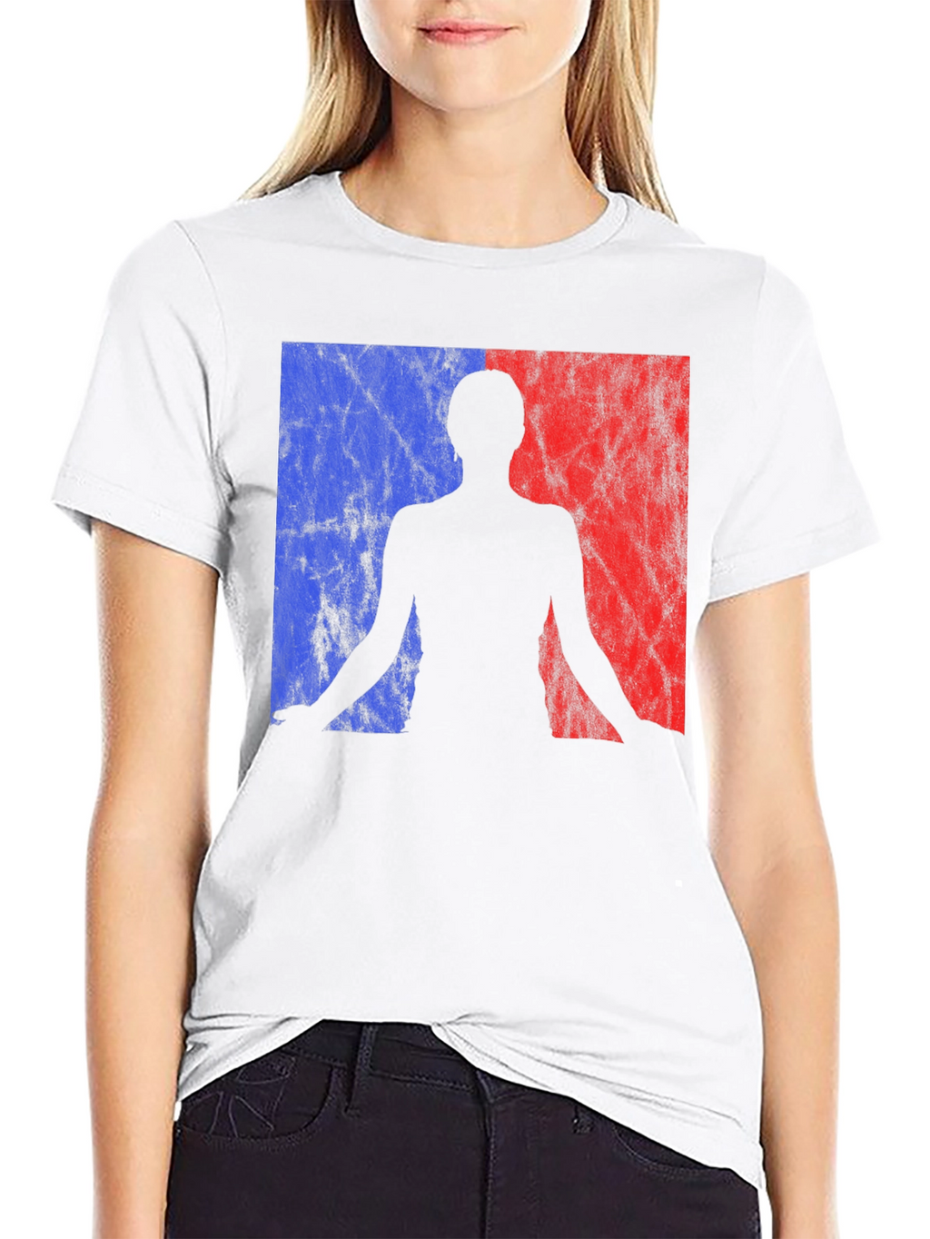 Yoga Silhouette Graphic Tee - Black Cotton Blend Shirt