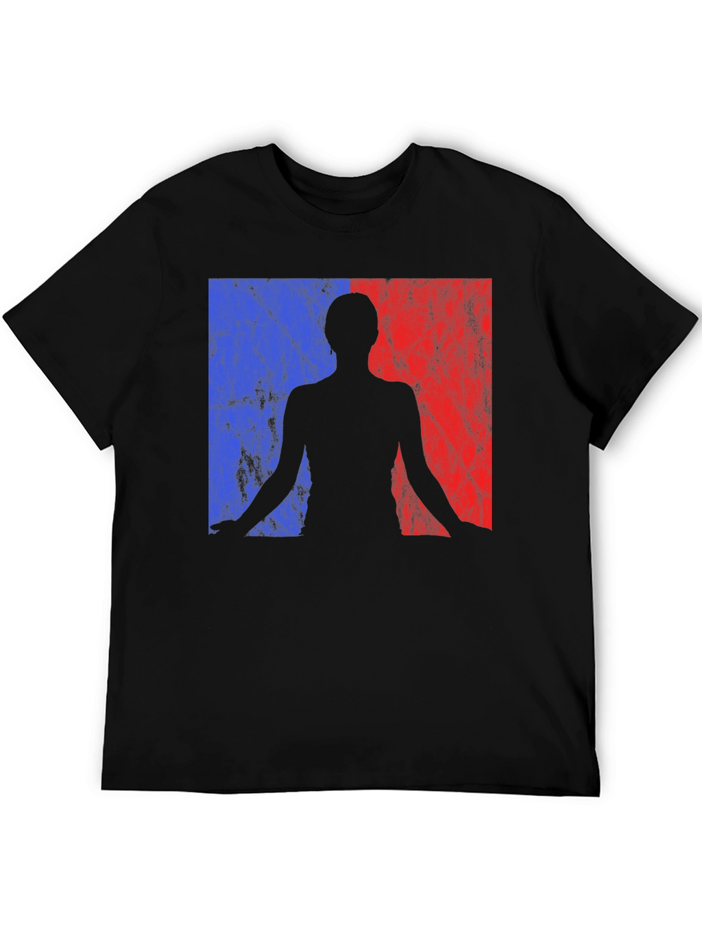 Yoga Silhouette Graphic Tee - Black Cotton Blend Shirt