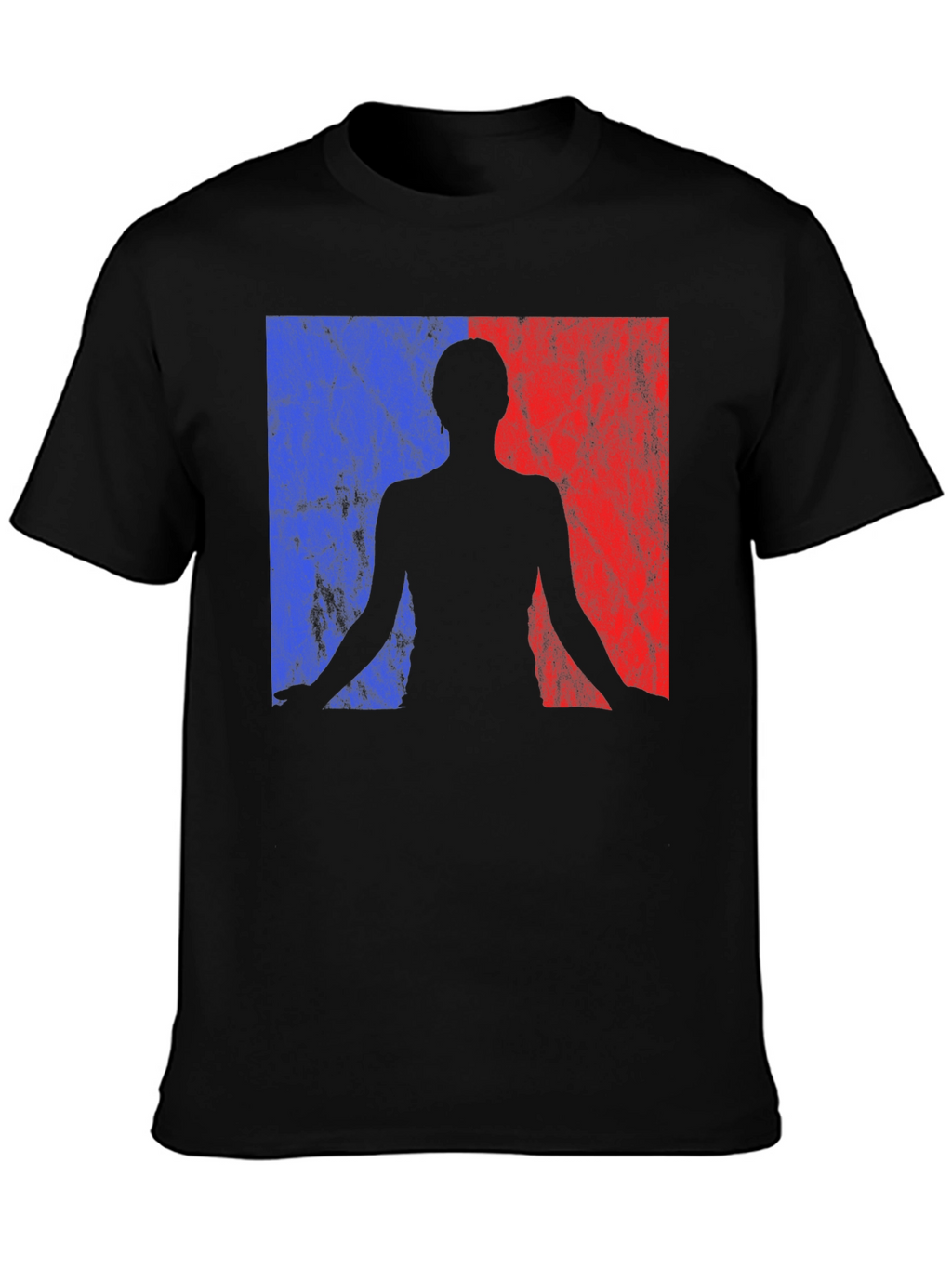 Yoga Silhouette Graphic Tee - Black Cotton Blend Shirt
