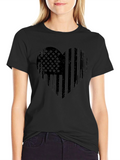American Flag Heart T-Shirt - Patriotic Design