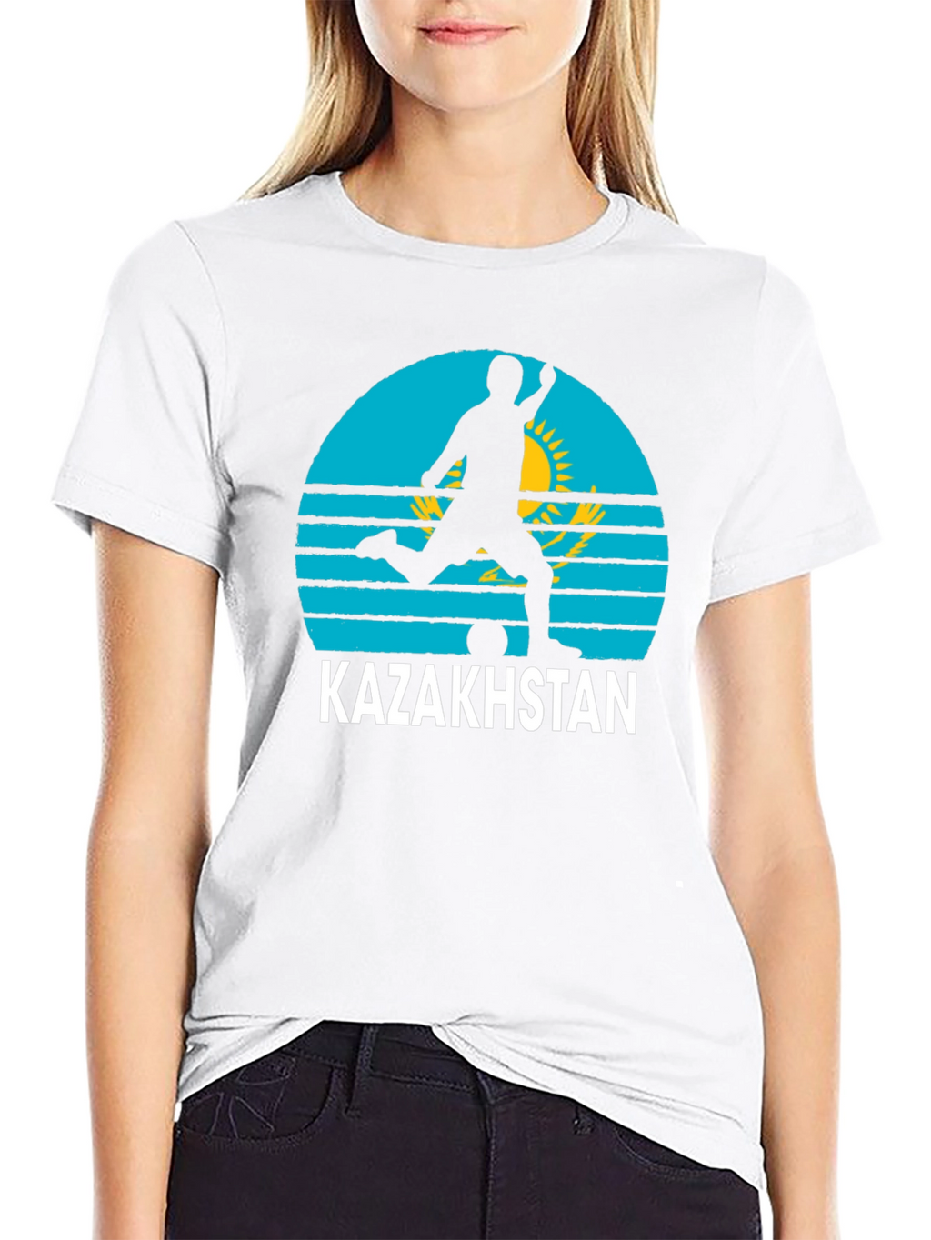 Kazakhstan Soccer T-Shirt - Black