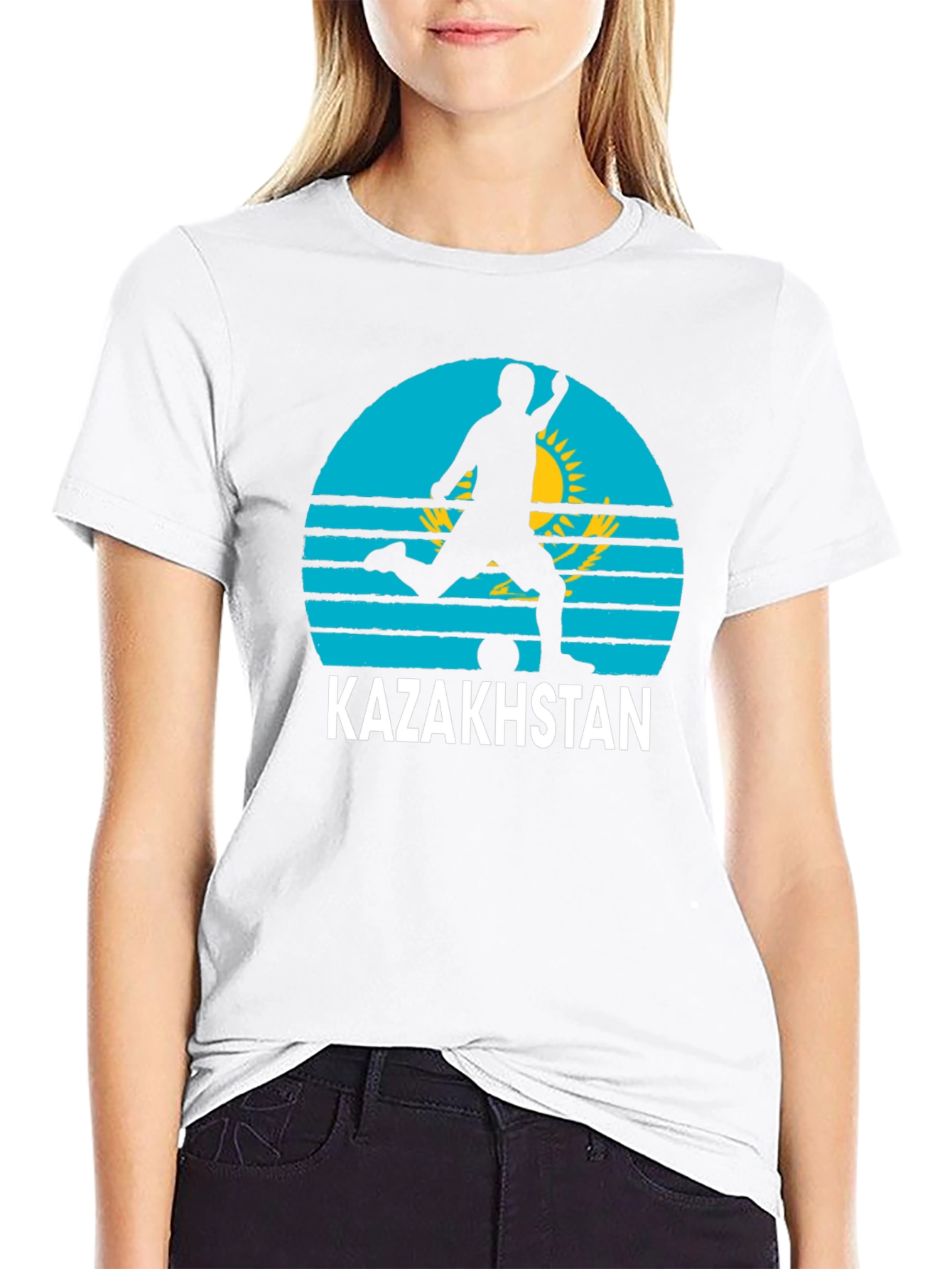 Kazakhstan Soccer T-Shirt - Black