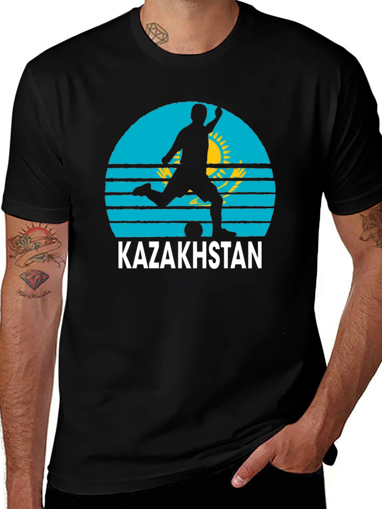 Kazakhstan Soccer T-Shirt - Black