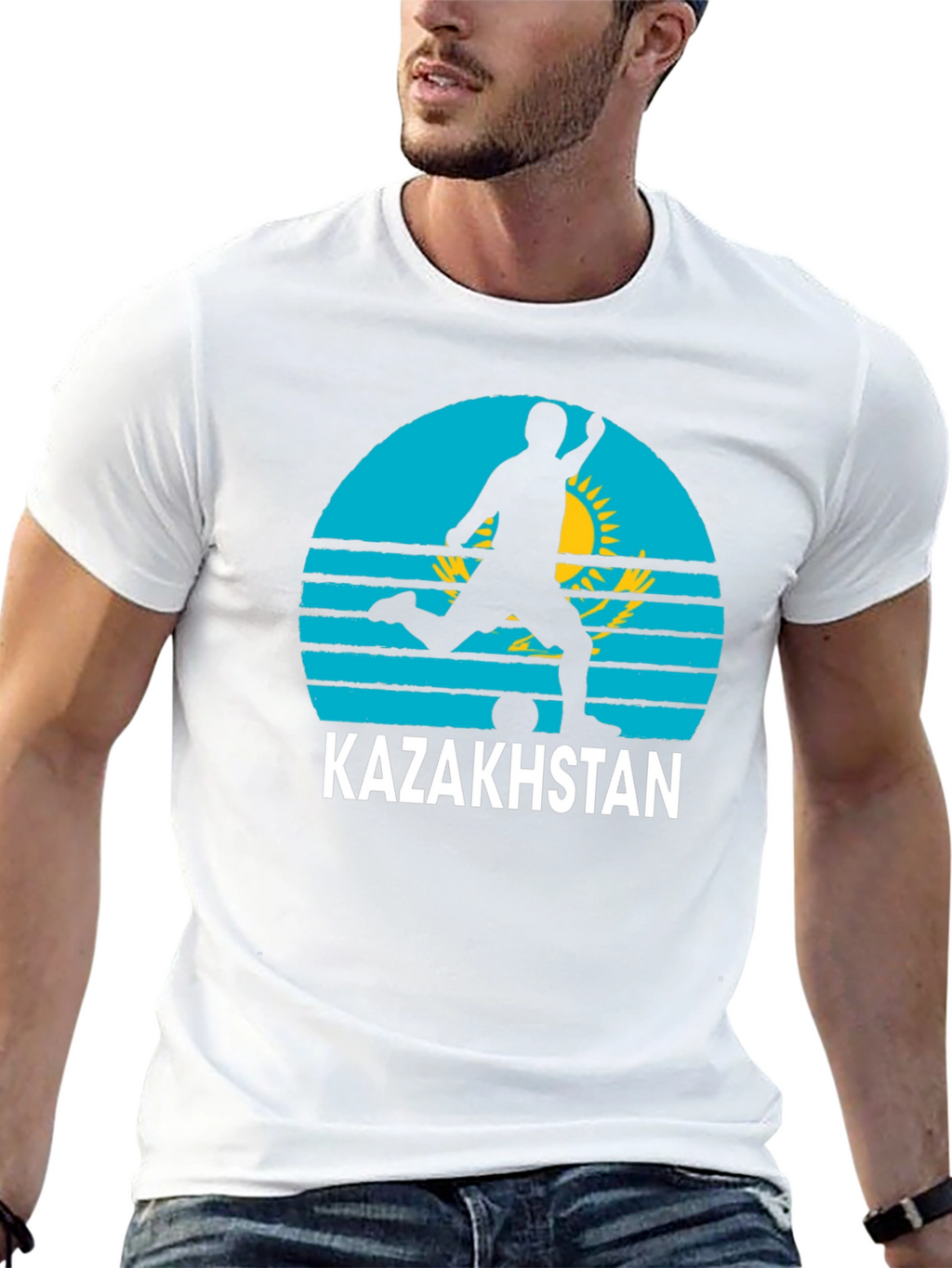 Kazakhstan Soccer T-Shirt - Black