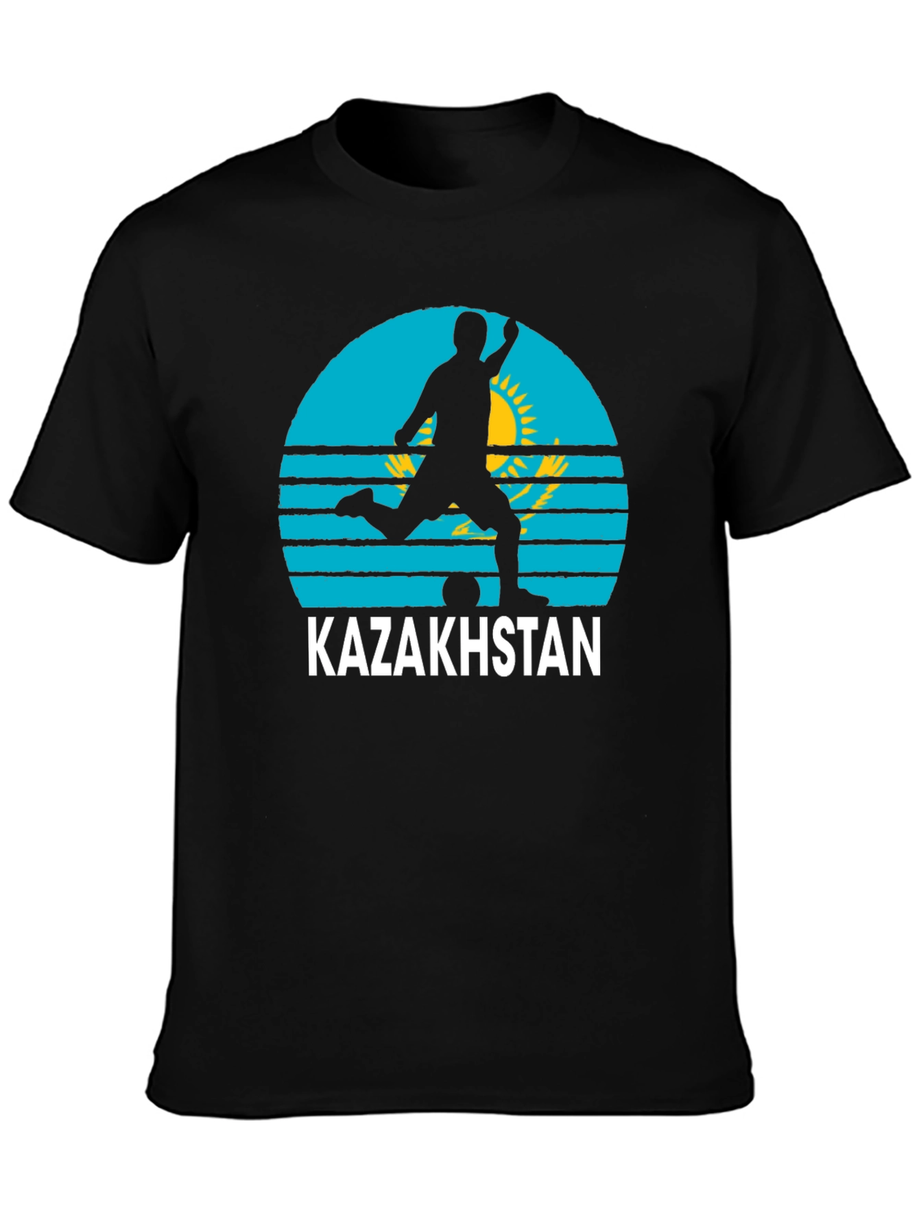 Kazakhstan Soccer T-Shirt - Black