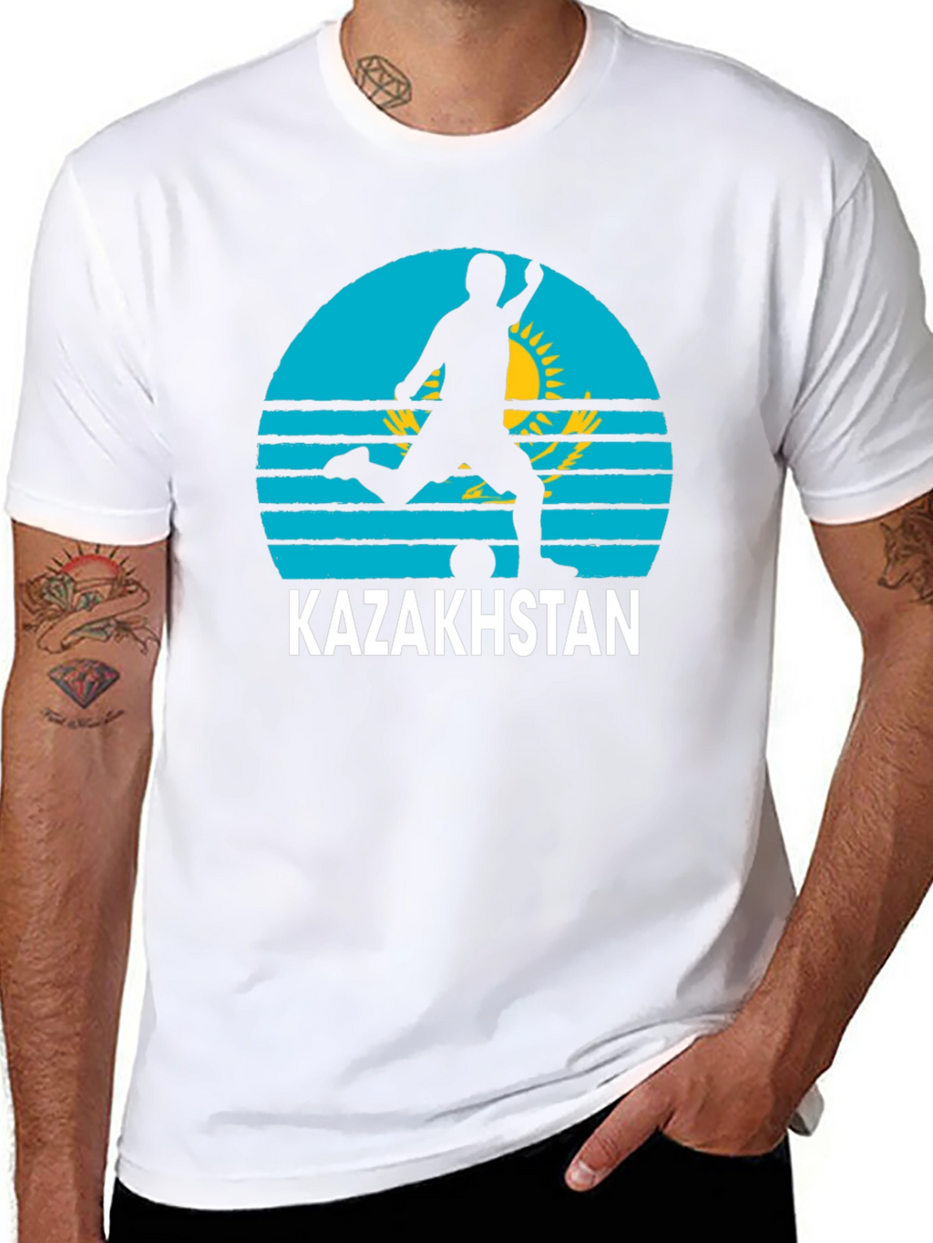 Kazakhstan Soccer T-Shirt - Black