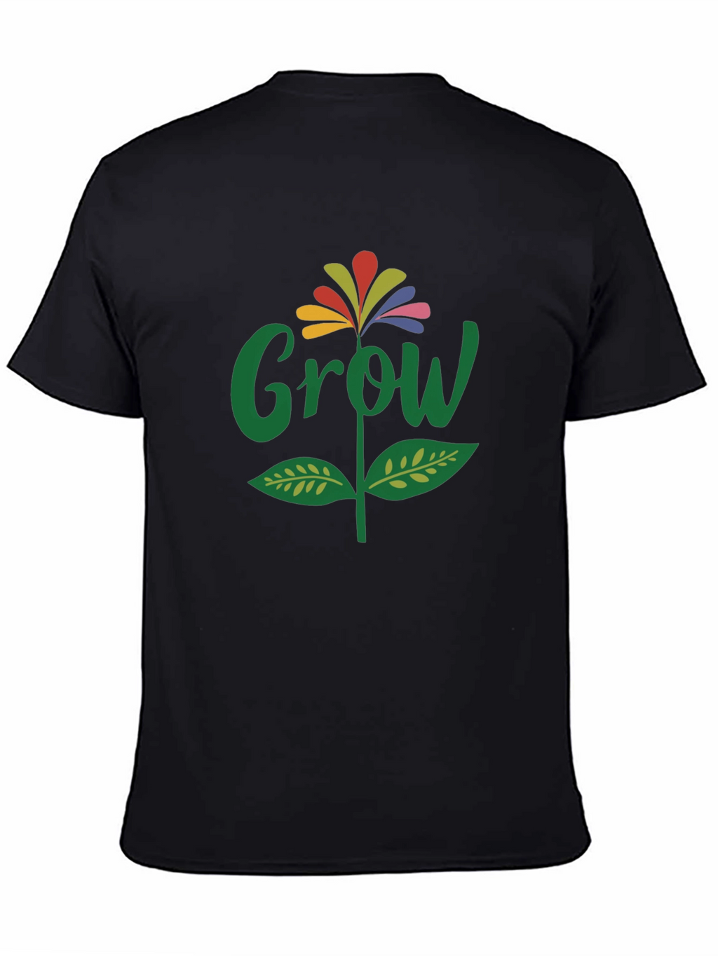 Grow Flower Graphic T-Shirt - Black