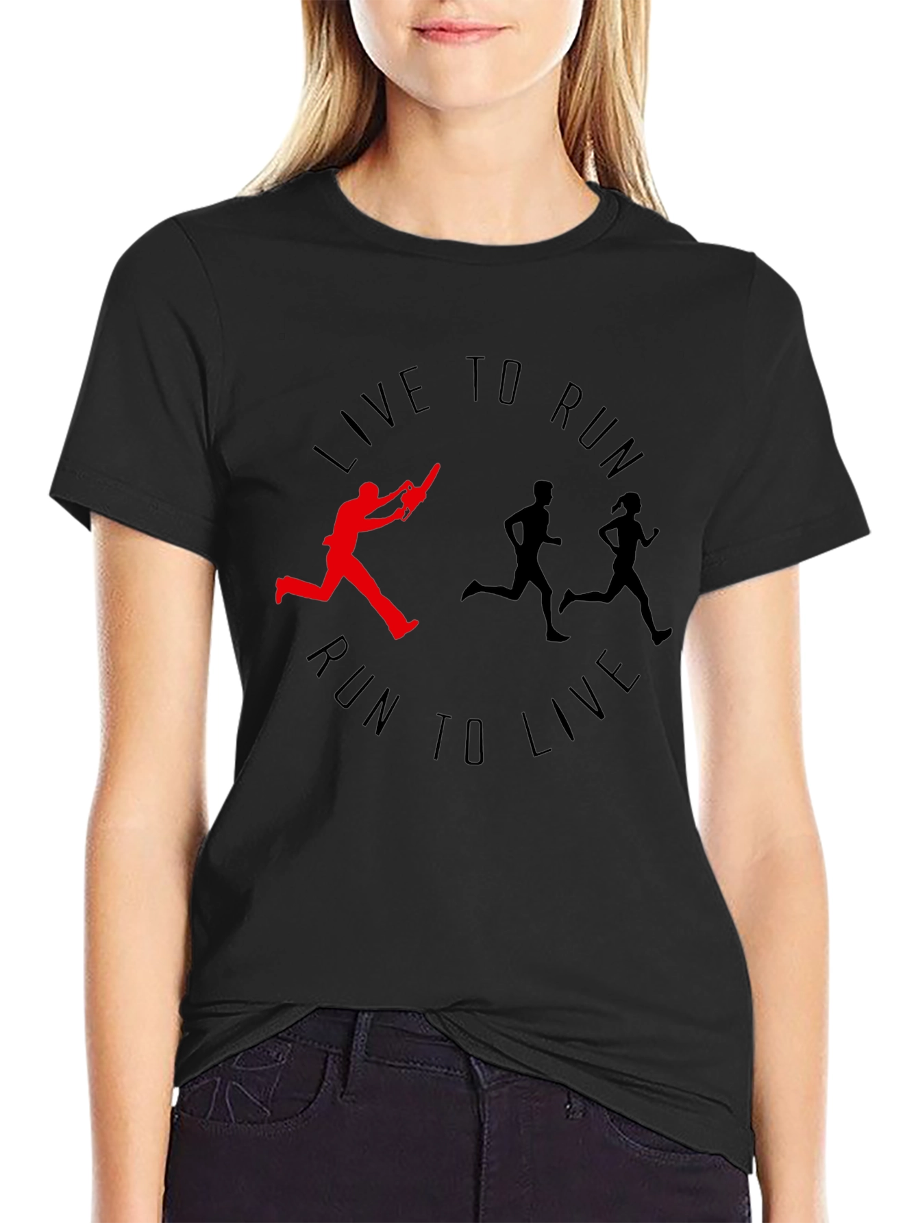 Live to Run Tee: Chainsaw Runner Graphic Print