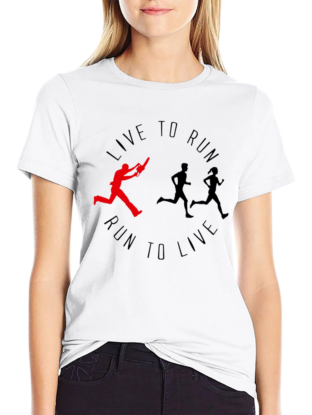 Live to Run Tee: Chainsaw Runner Graphic Print