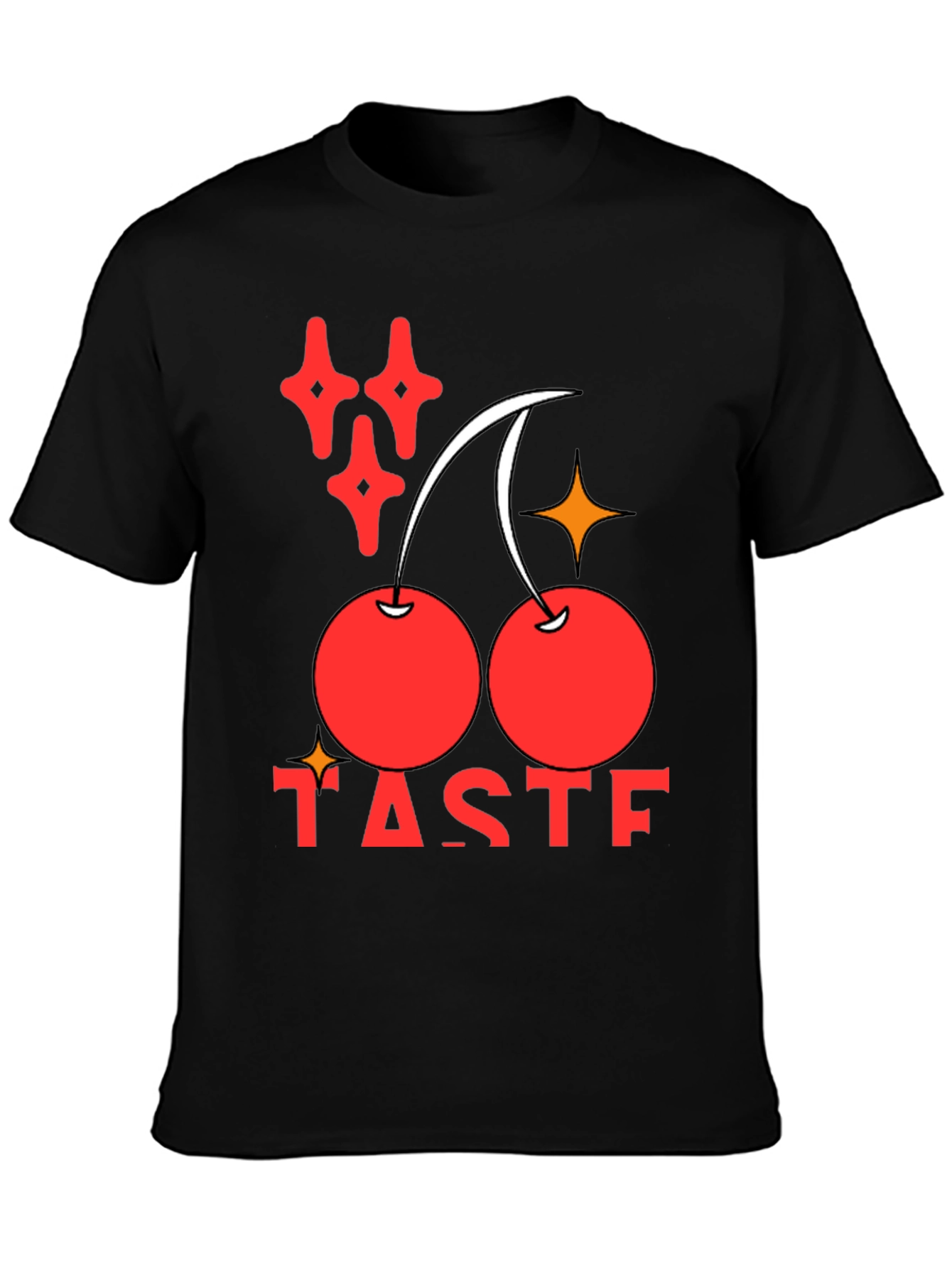 Taste Cherry Graphic Black T-Shirt