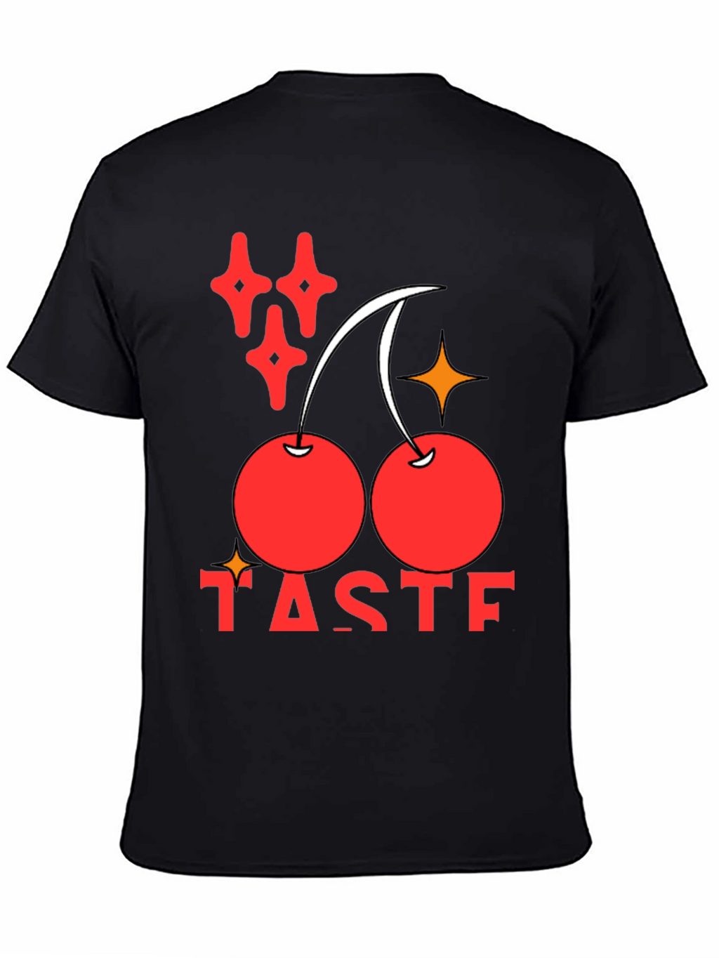 Taste Cherry Graphic Black T-Shirt