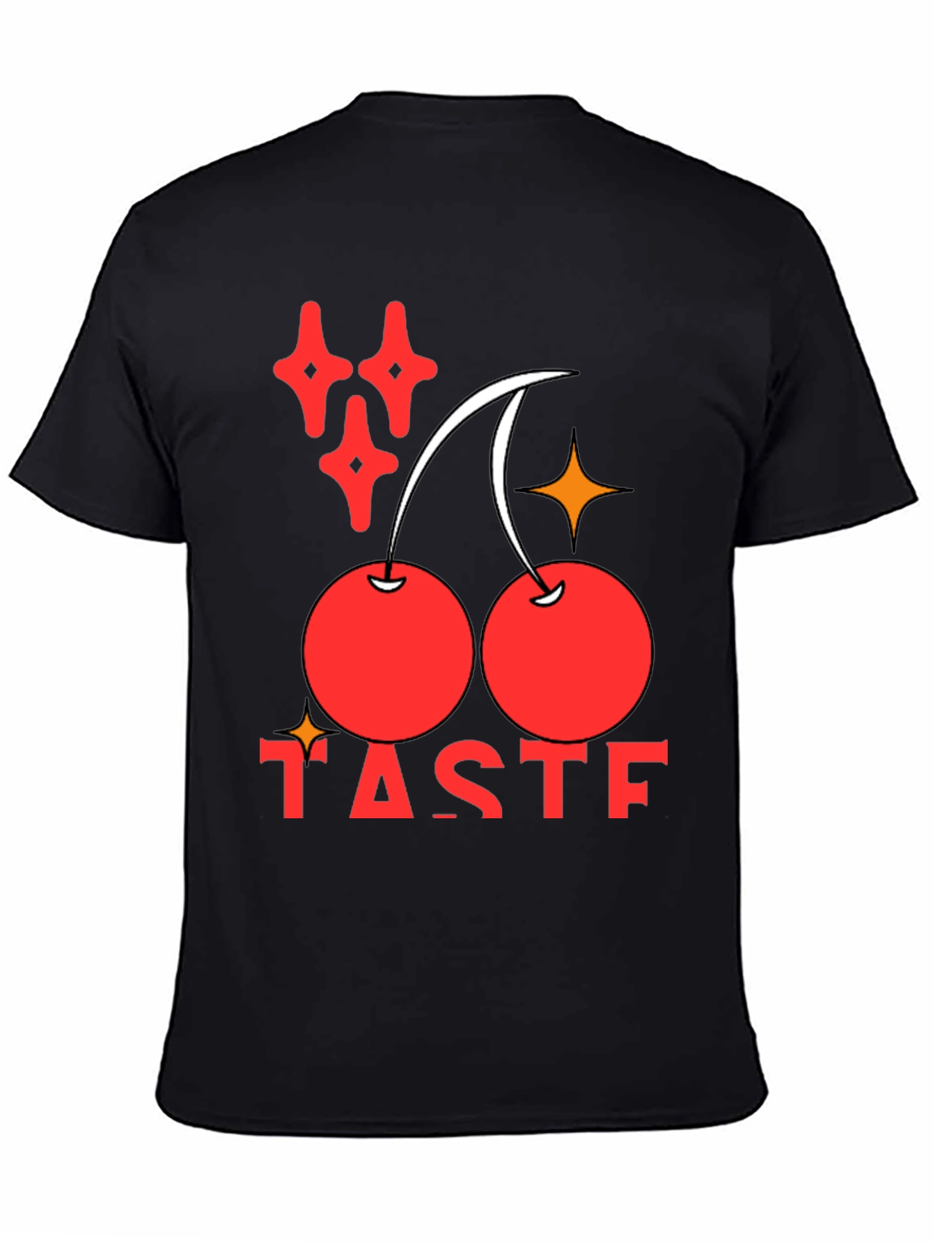 Taste Cherry Graphic Black T-Shirt